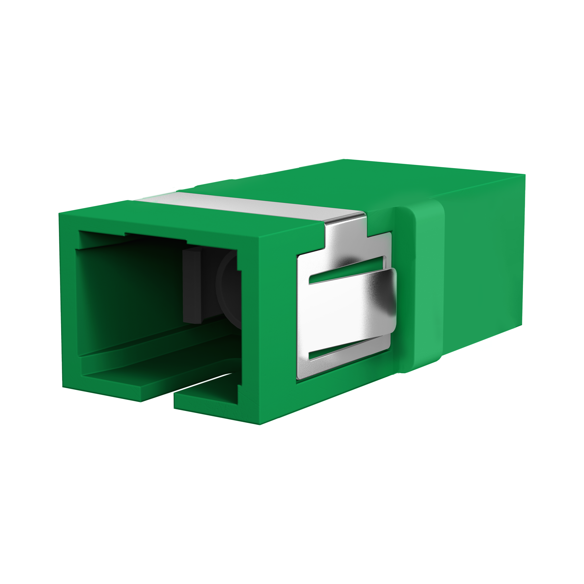 Adapter  SC/APC Simplex OS2 green flangeless