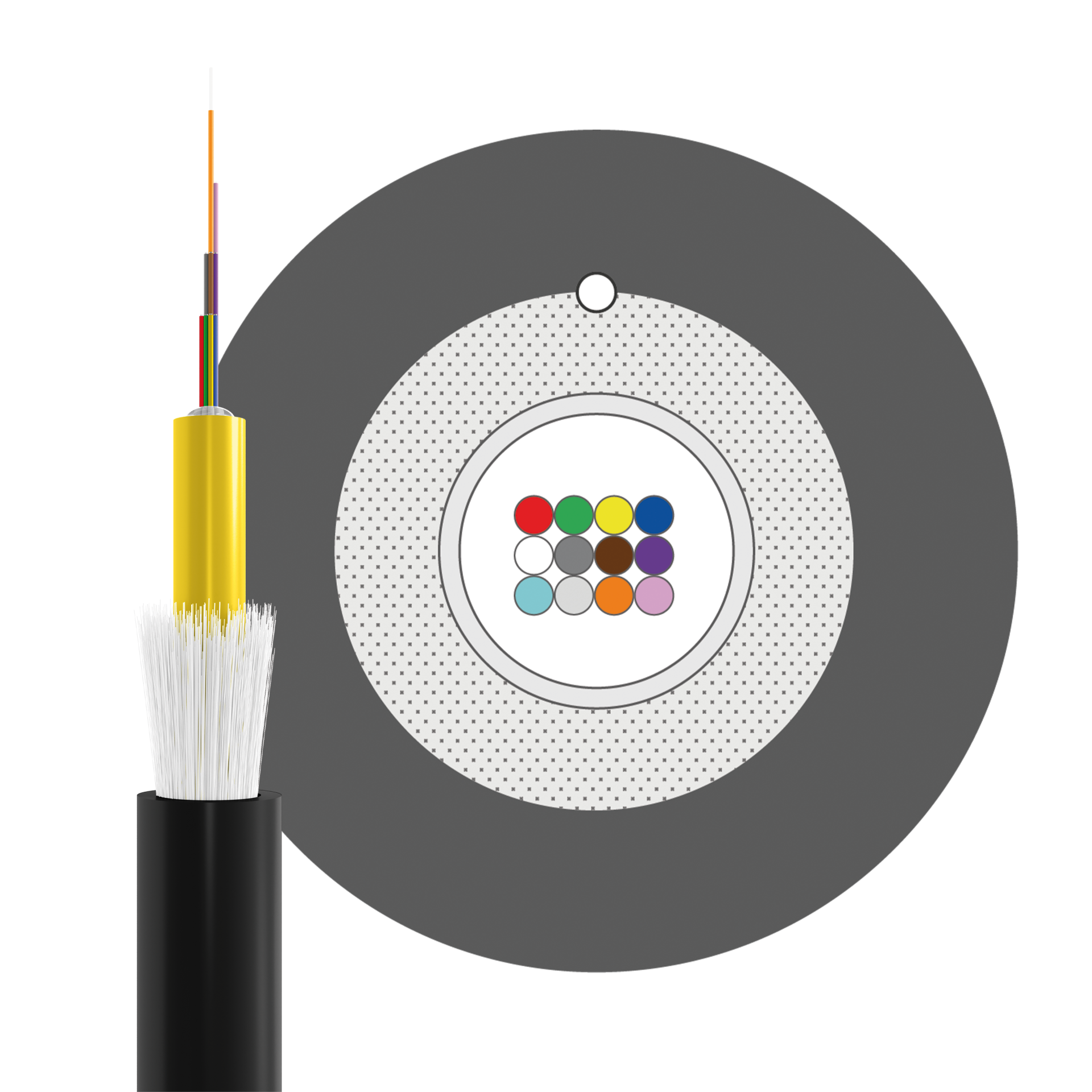 INFRALAN® U-DQ(ZN)BH OM4 12G (1x12) Eca 3000N LSZH black 7.5mm