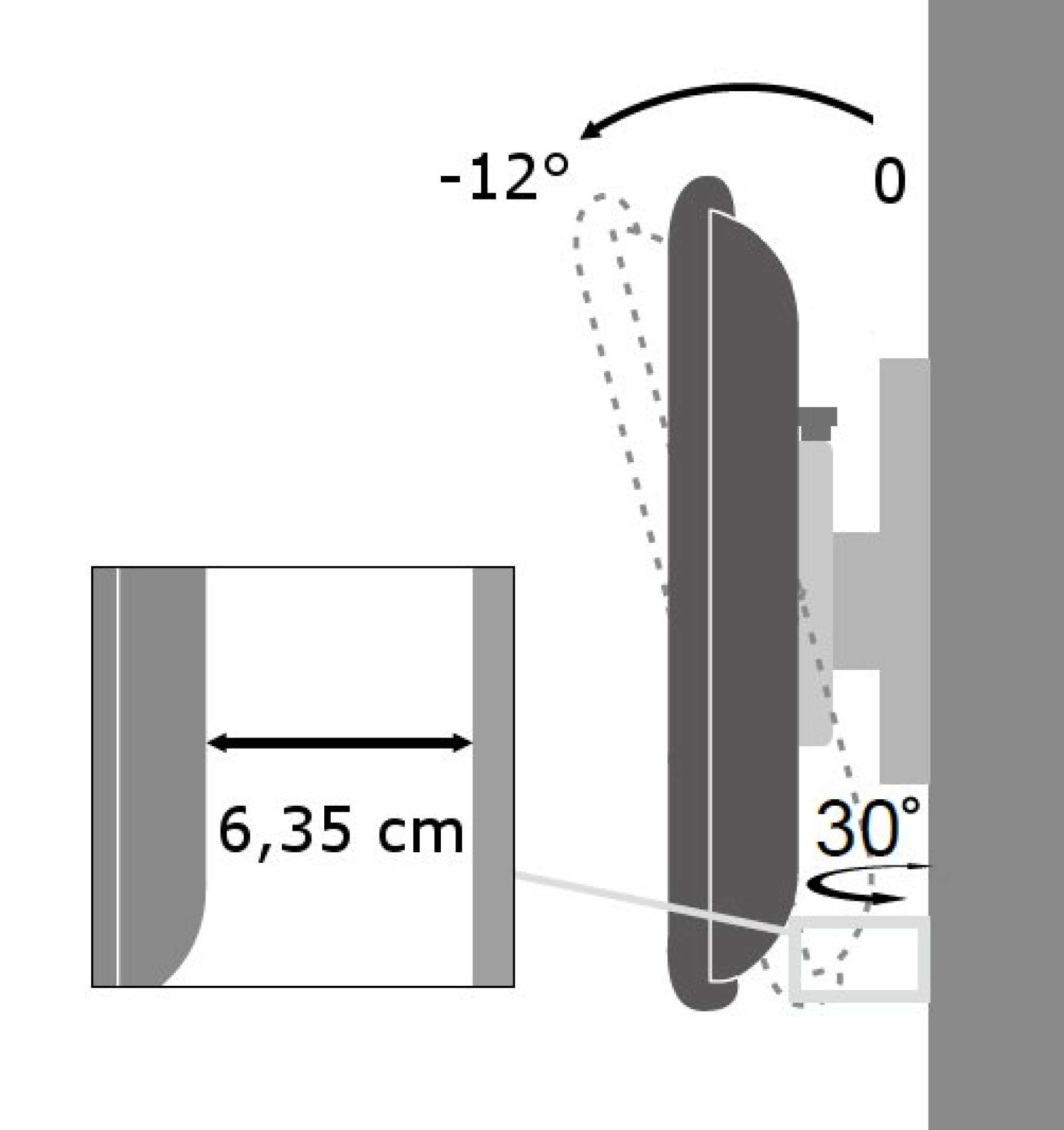 Wall support for LCD TV LED 19" - 37" with tilt black