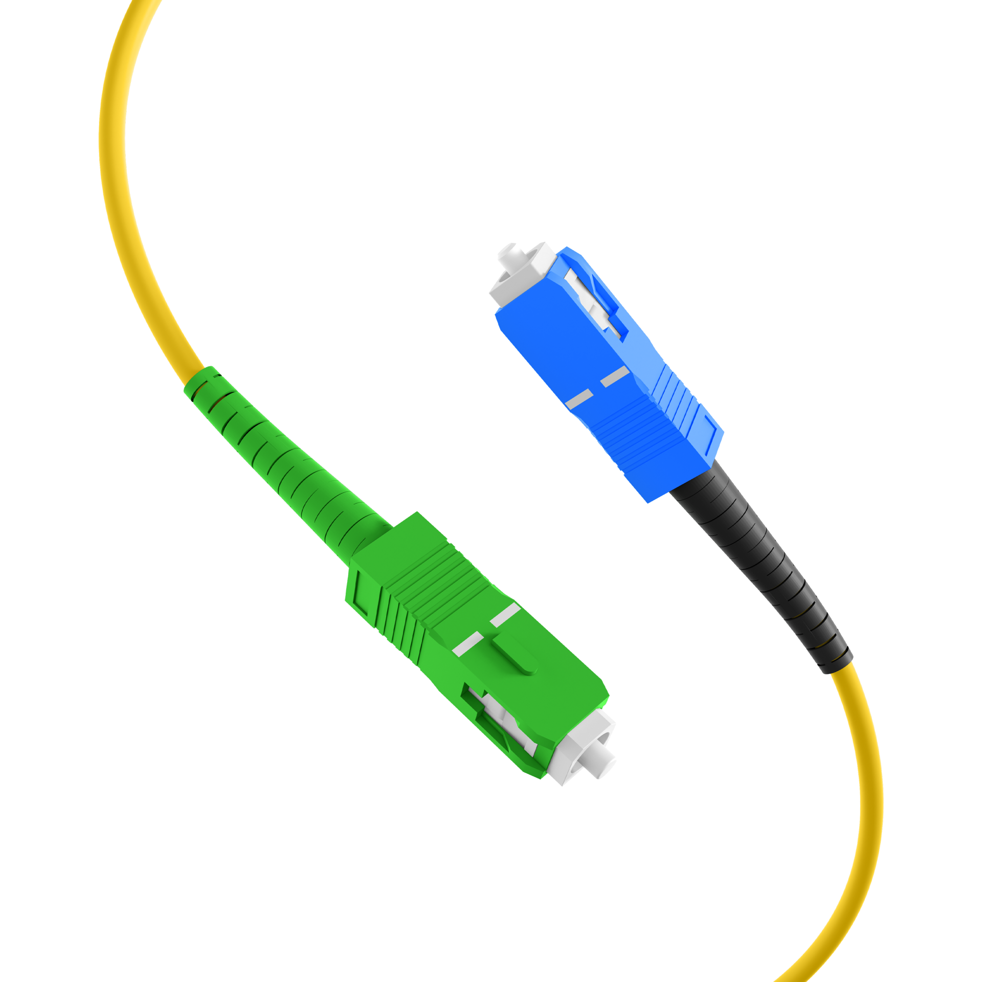 Simplex patch cable SC/APC-SC OS2 G657A2 1m LSZH 3mm yellow