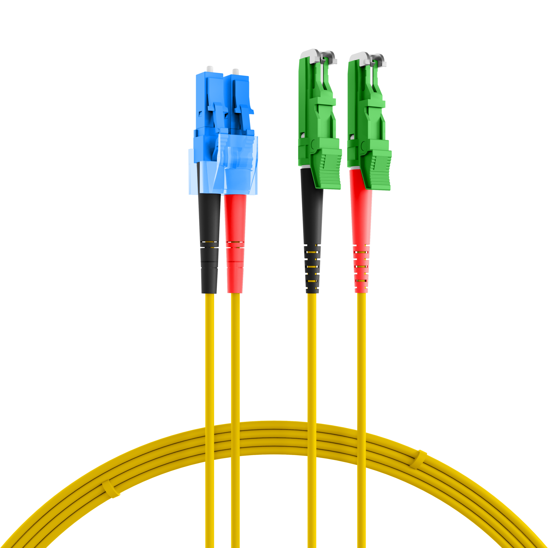 Duplex Patchcable E2000®/APC-LC OS2 G657A1 1m 3mm yellow
