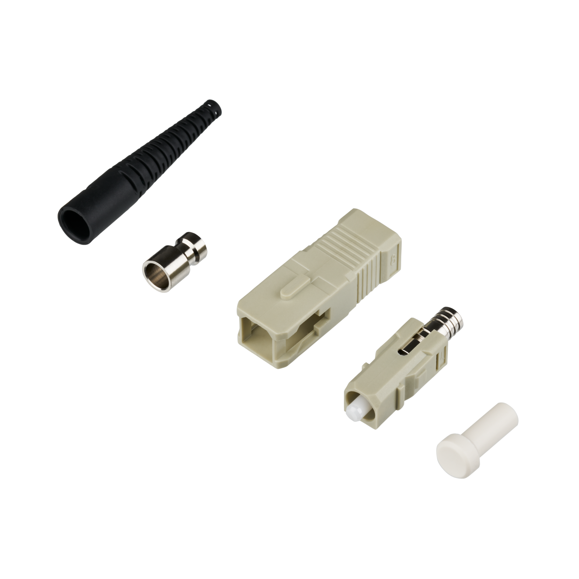 SC-Stecker Simplex Multimode, 2mm, schwarze Tülle