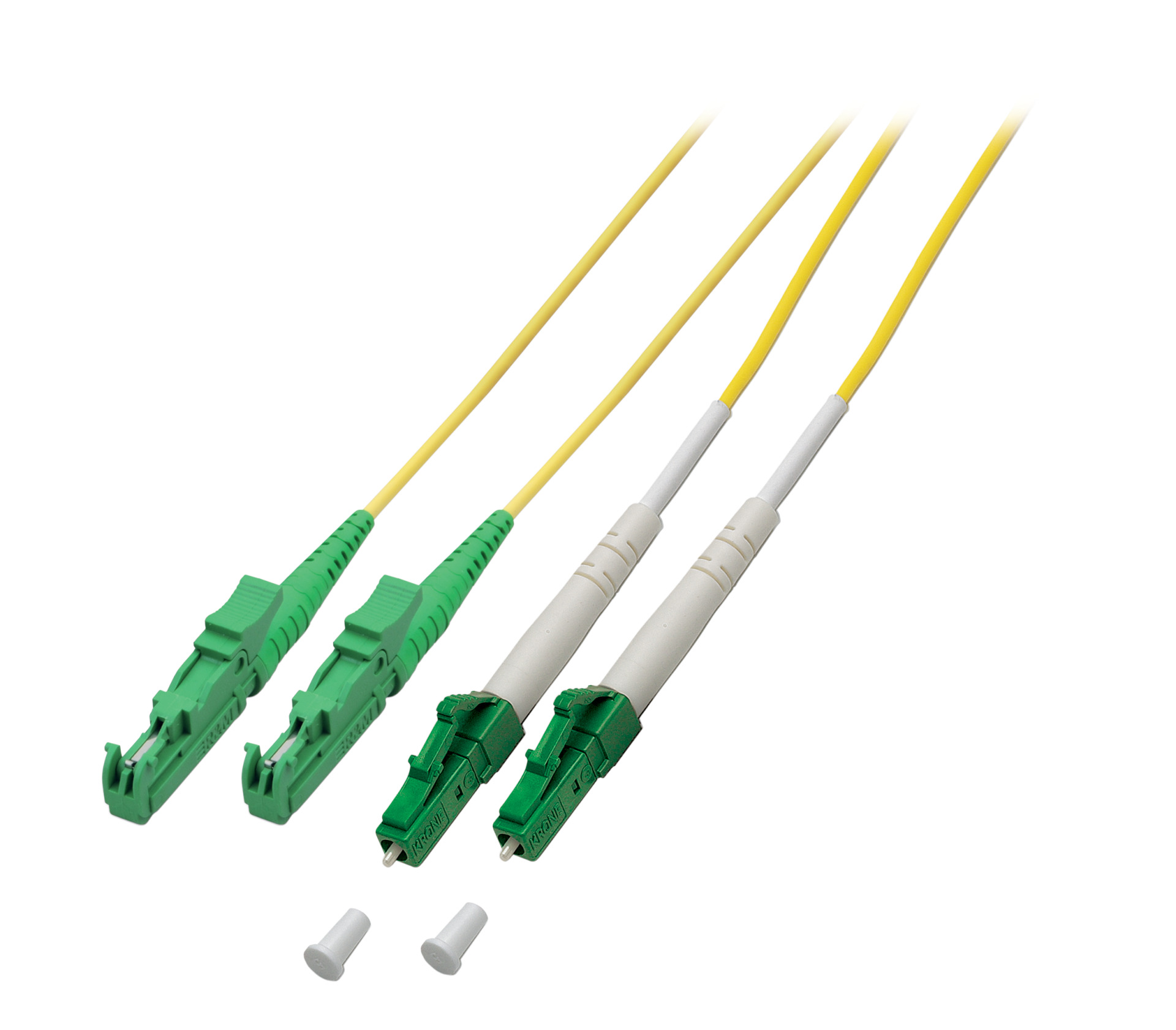 Duplex Patchcable E2000®/APC-LC/APC OS2 3m LSZH 3mm yellow