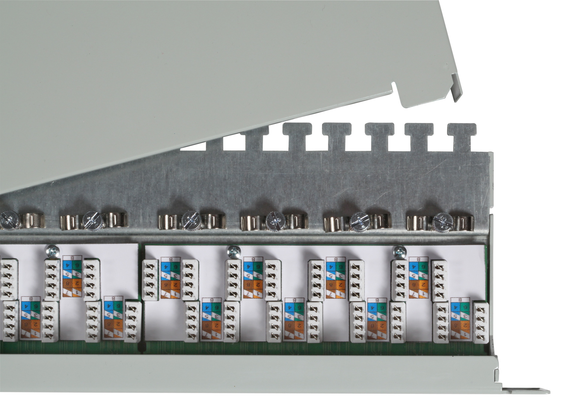 Patchpanel STP 24xRJ45 Cat.6A, 19“ 1U, RAL9005 black