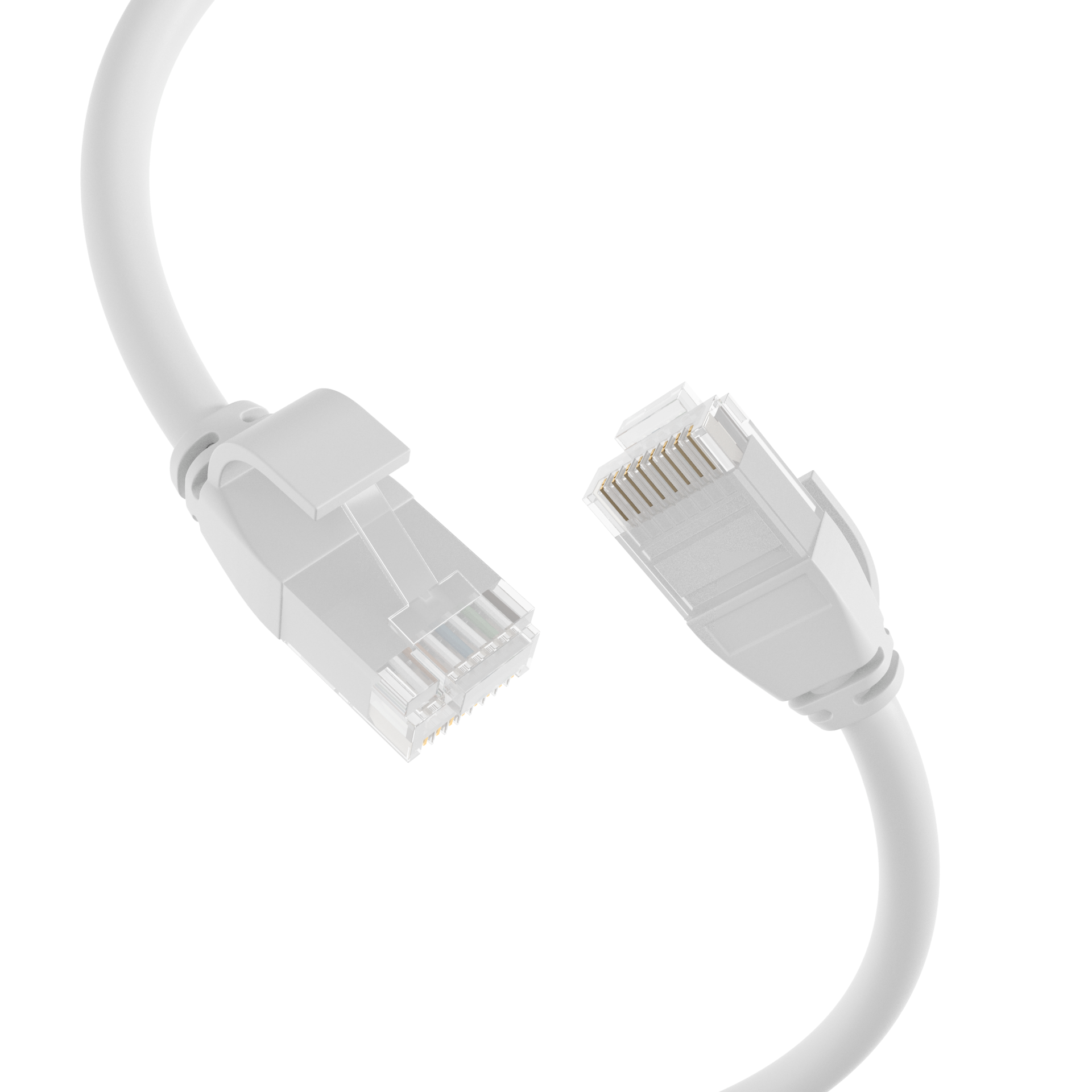 RJ45 Patch Cord Cat.6A U/UTP TPE3,6mm ultraflex white 1m