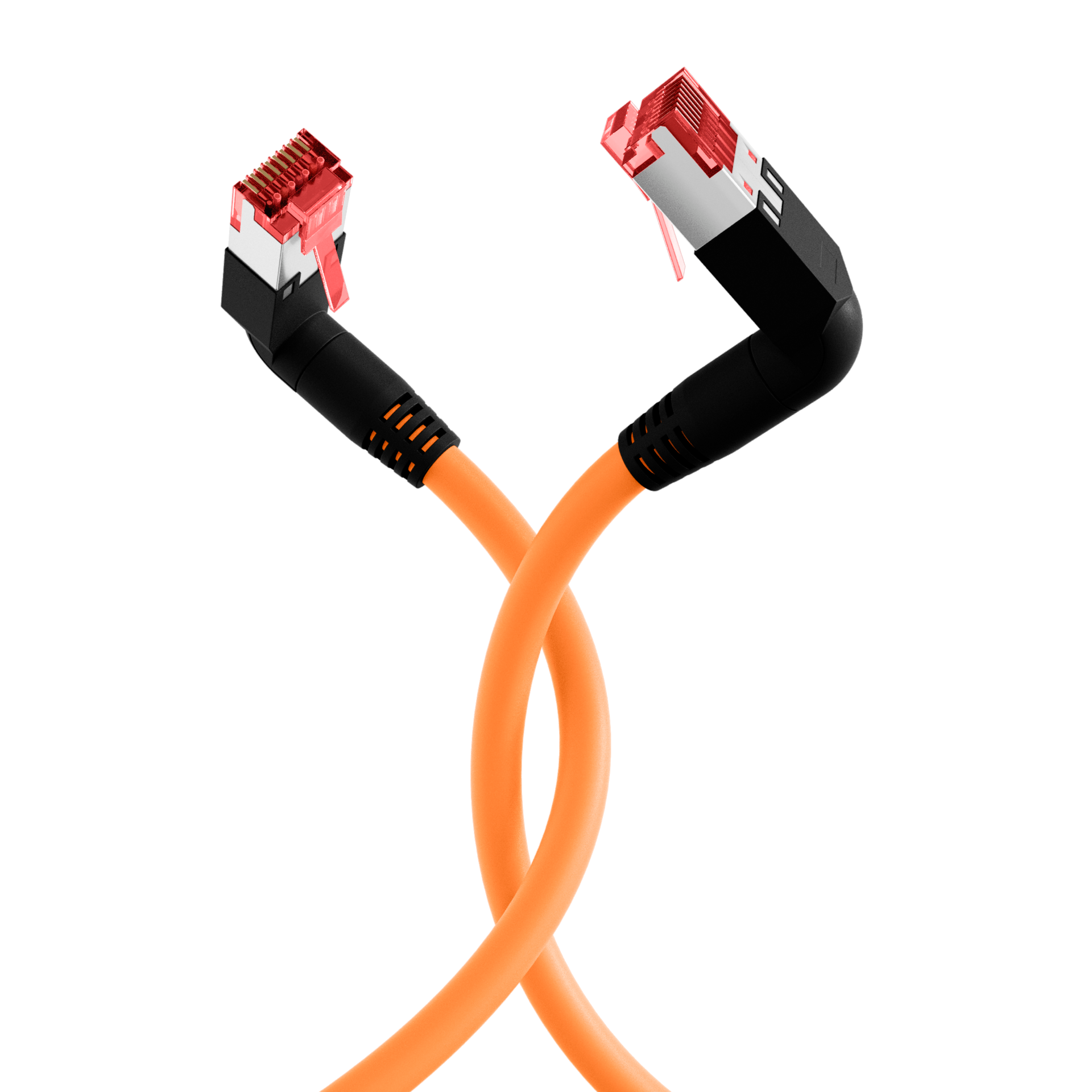 RJ45 Patch Cord Cat.6A S/FTP LSZH Draka UC900 TM21 2x90° orange 1m