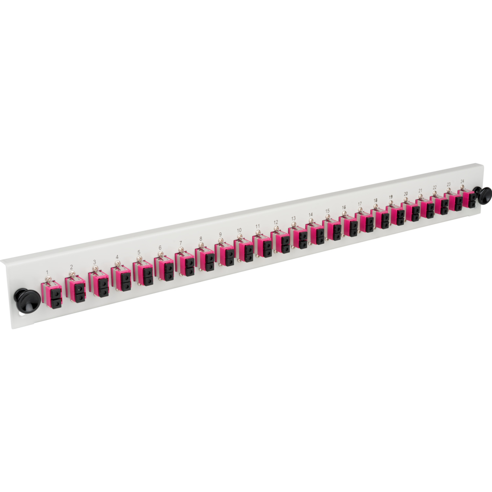 Equipped Front Panel with 24 x LC Duplex Adapter OS2, grey
