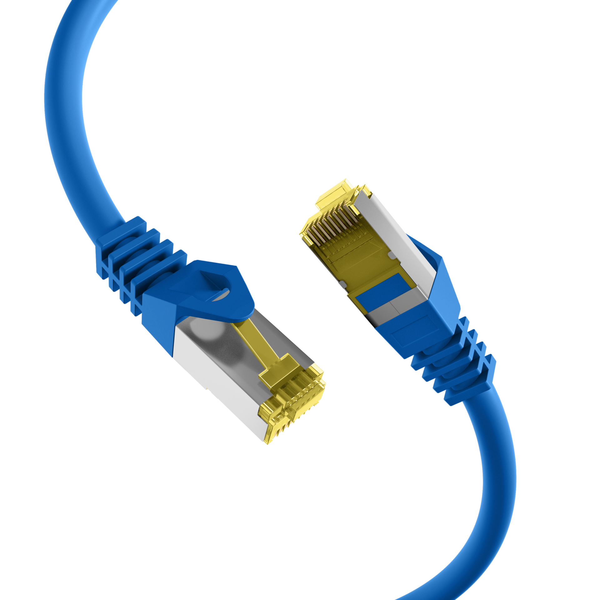 RJ45 Patch Cord Cat.6A S/FTP LSZH Cat.7 raw cable blue 5m