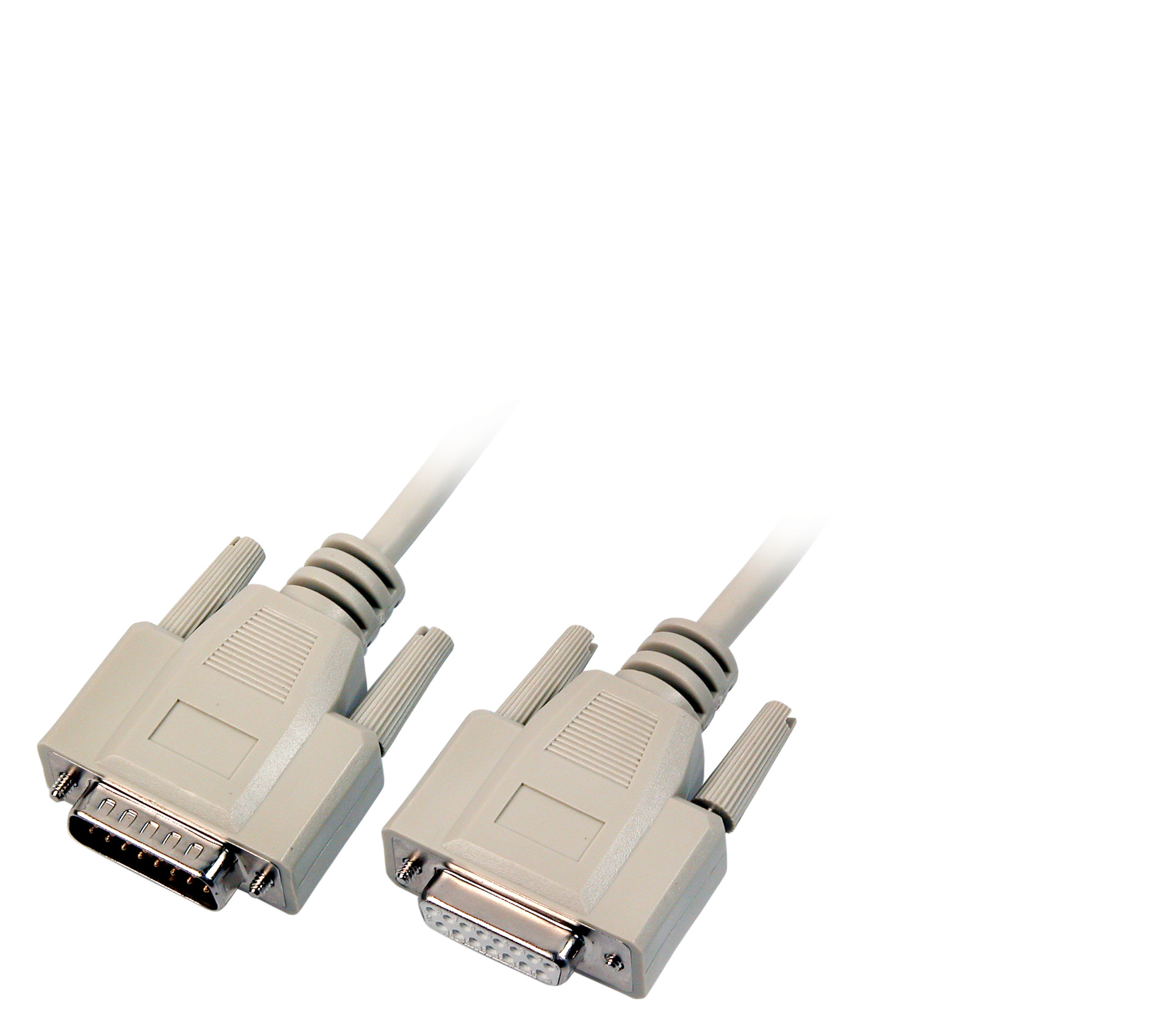 Datacable serial 1:1, 2x DSub 15, M-F, 10,0m, beige