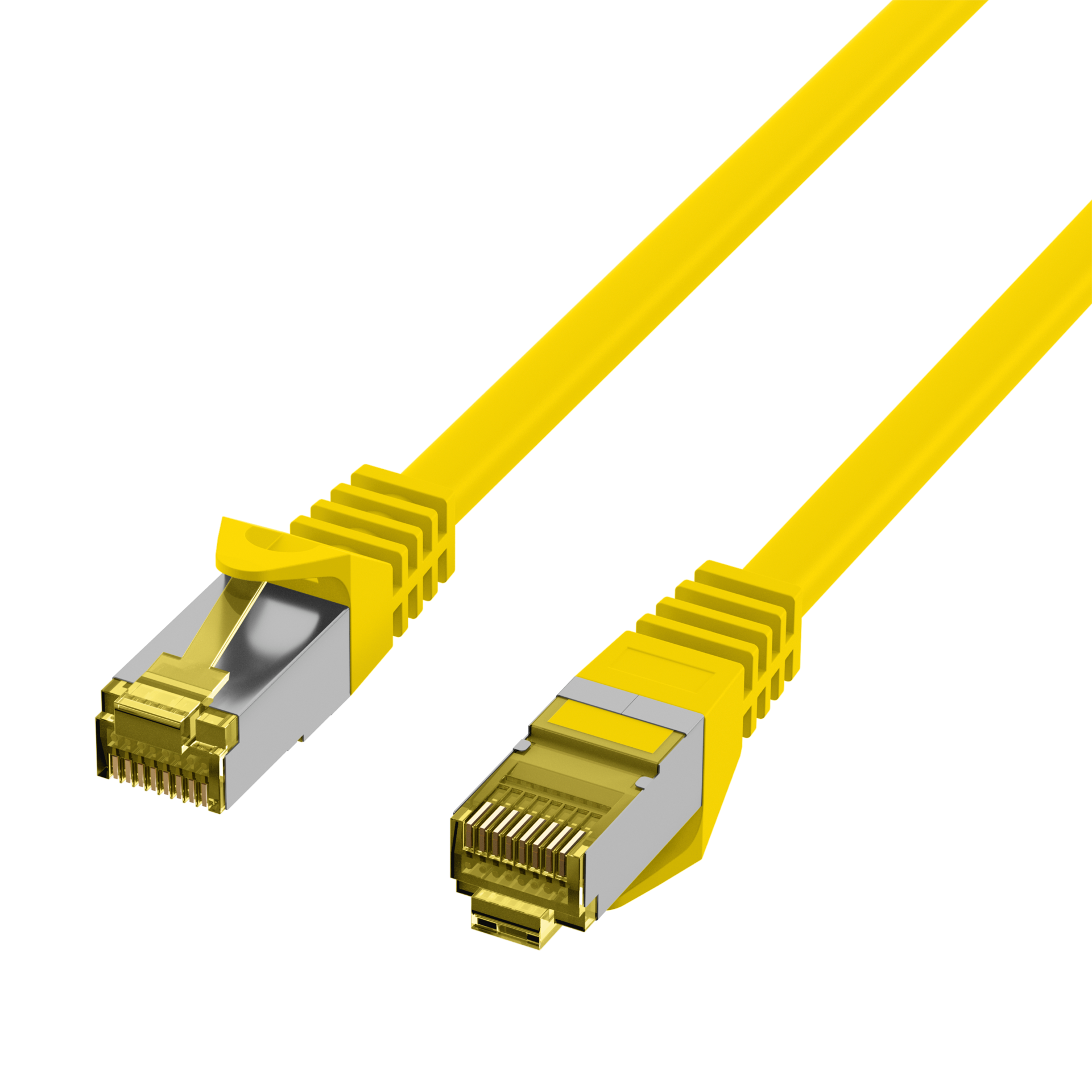 RJ45 Patch Cord Cat.6A S/FTP LSZH Cat.7 raw cable yellow 2m