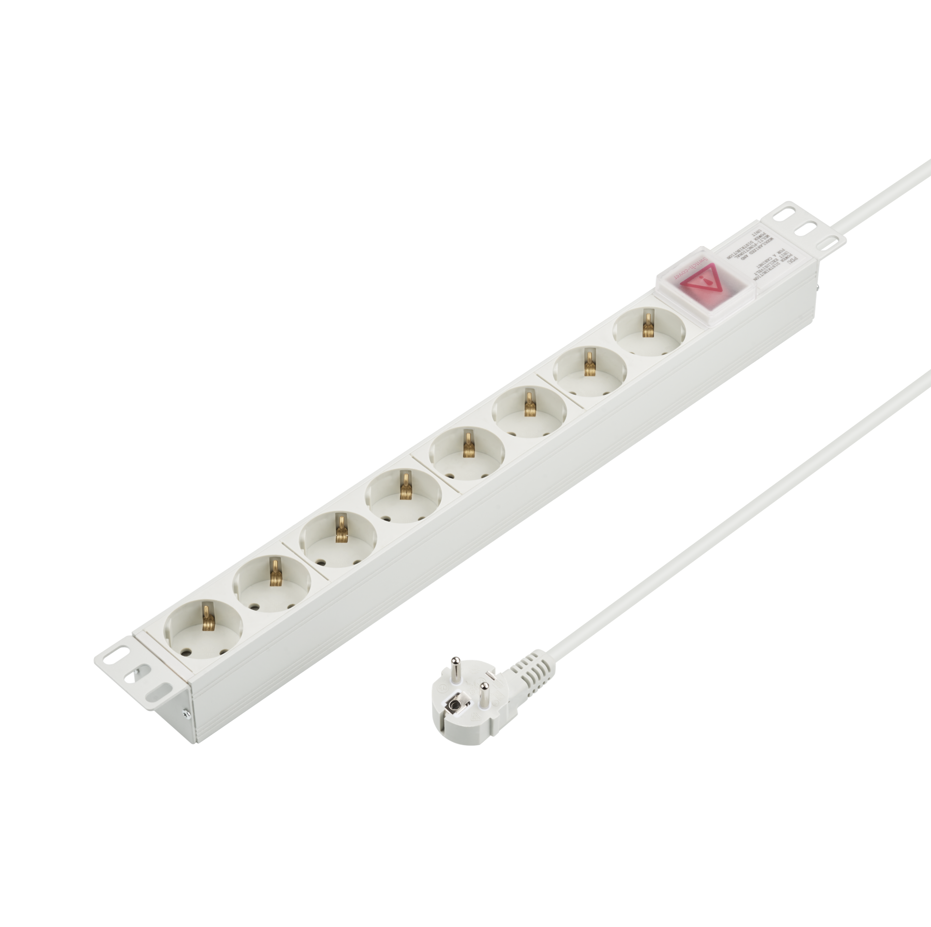 19" 1U Socket Strip 8 x CEE 7/3 with Switch