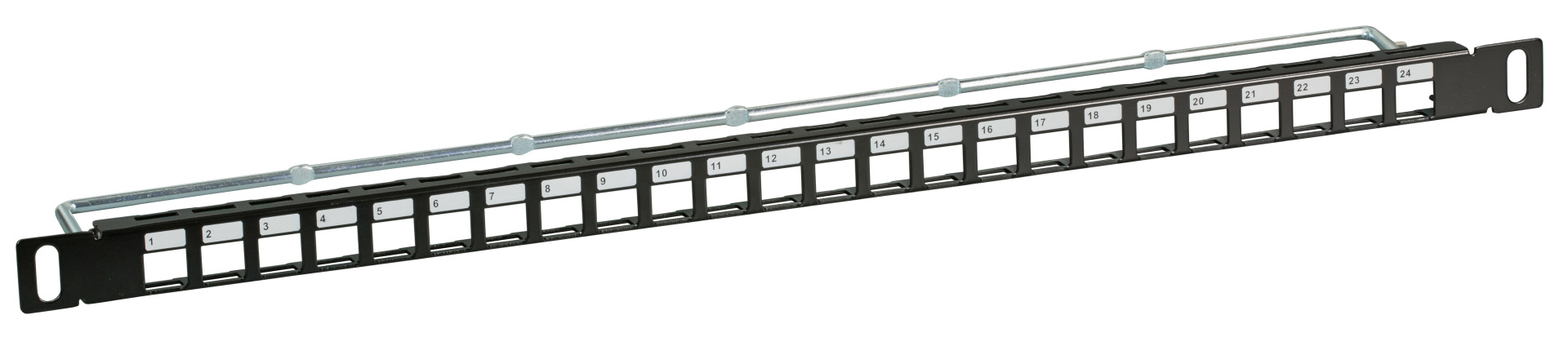 Distribution Panel 19" 0,5U, 24-Port, grey, RAL7035