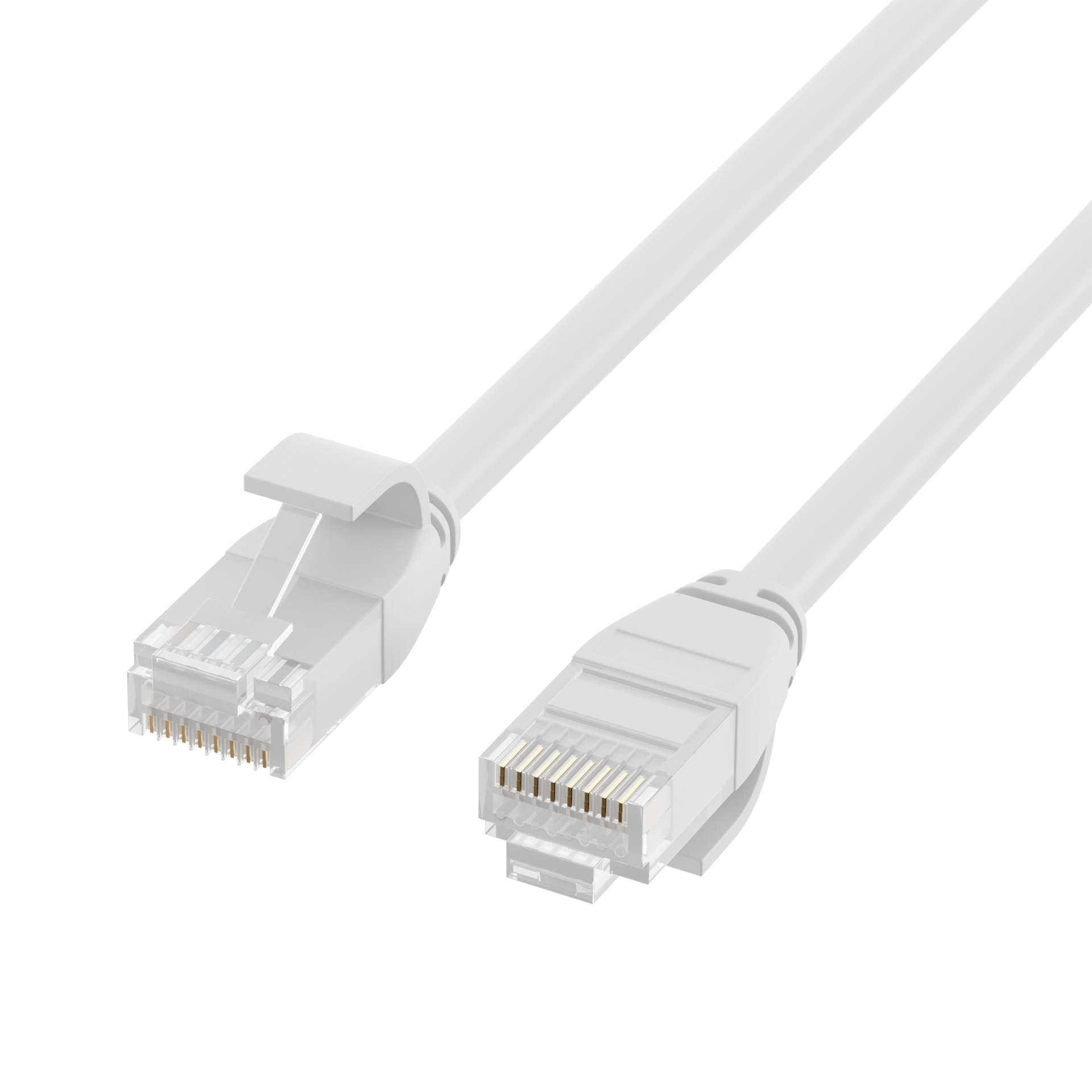 RJ45 Patch Cord Cat.6A U/UTP TPE3,6mm ultraflex white 0,15m