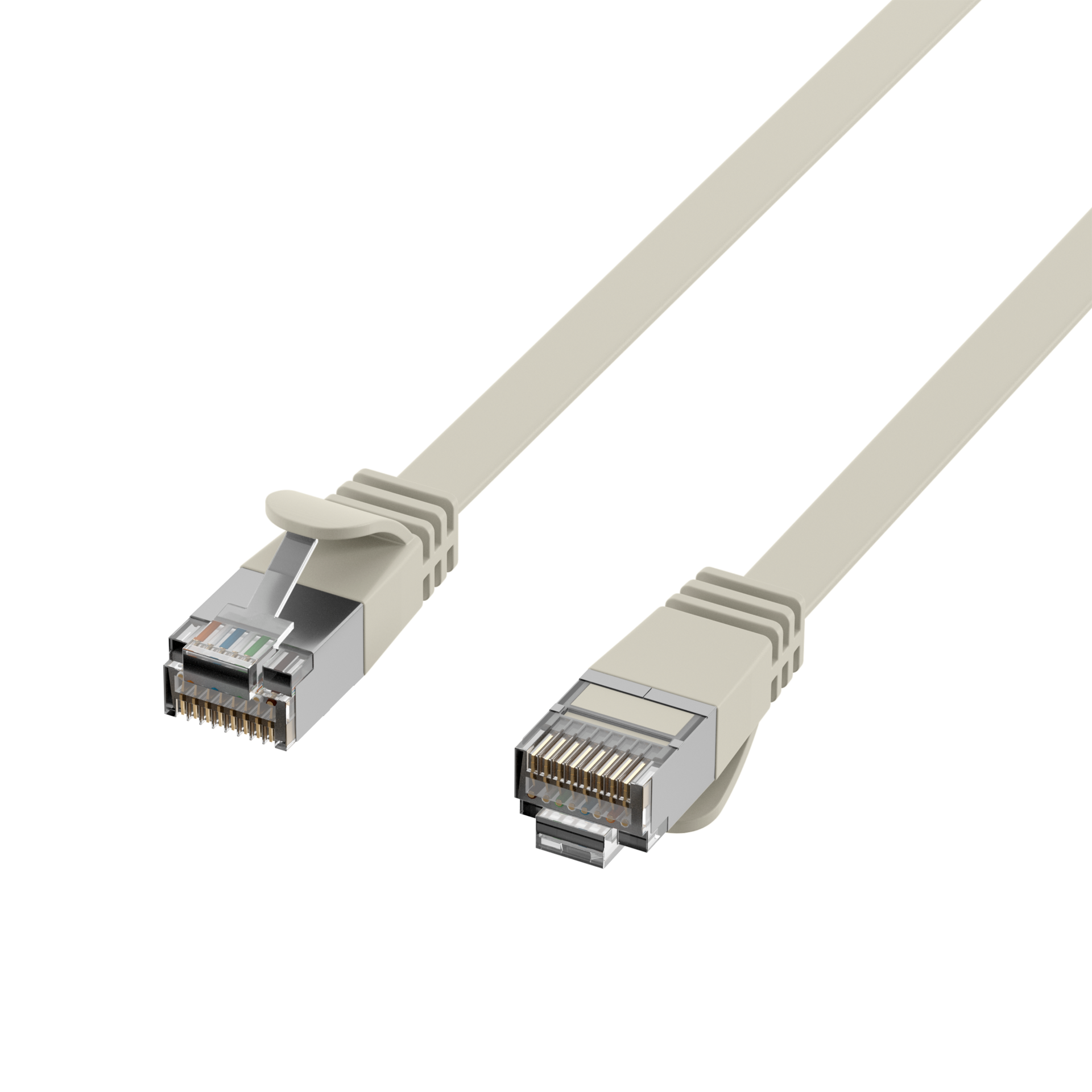 RJ45 Flat Patch Cord Cat.6A U/FTP PVC grey 5m