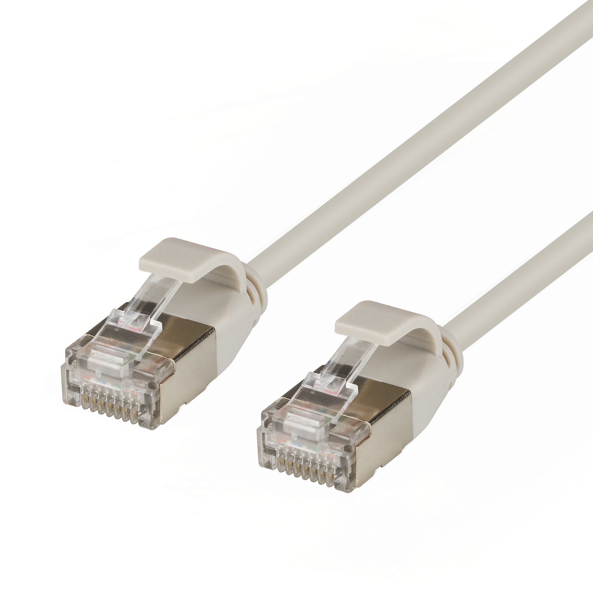 RJ45 Patch cable U/FTP, Cat.6A, Raw cable TPE 4,0mm ultraflex, 0,15m, grey