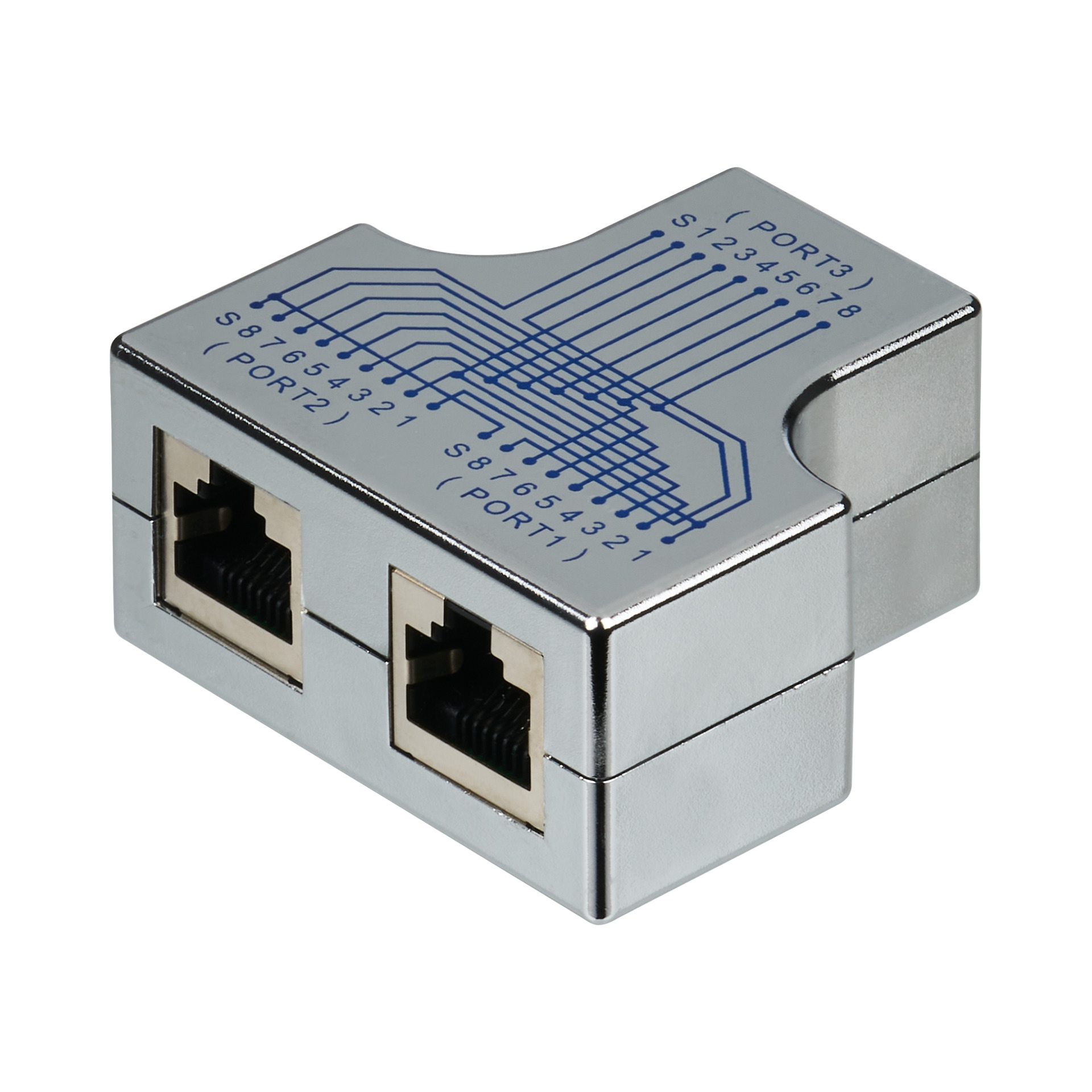 T-Modular-Adapter, RJ45 Jack/2x Jack, 1:1, shielded