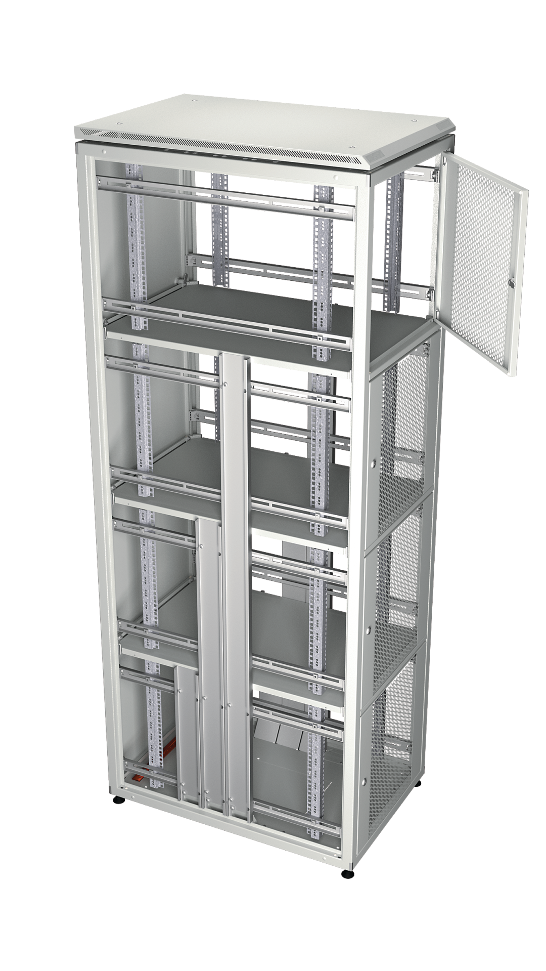 Co-Location Rack PRO, 4 x 9U, 800x800 mm, F+R 1-Part Perforated, RAL9005