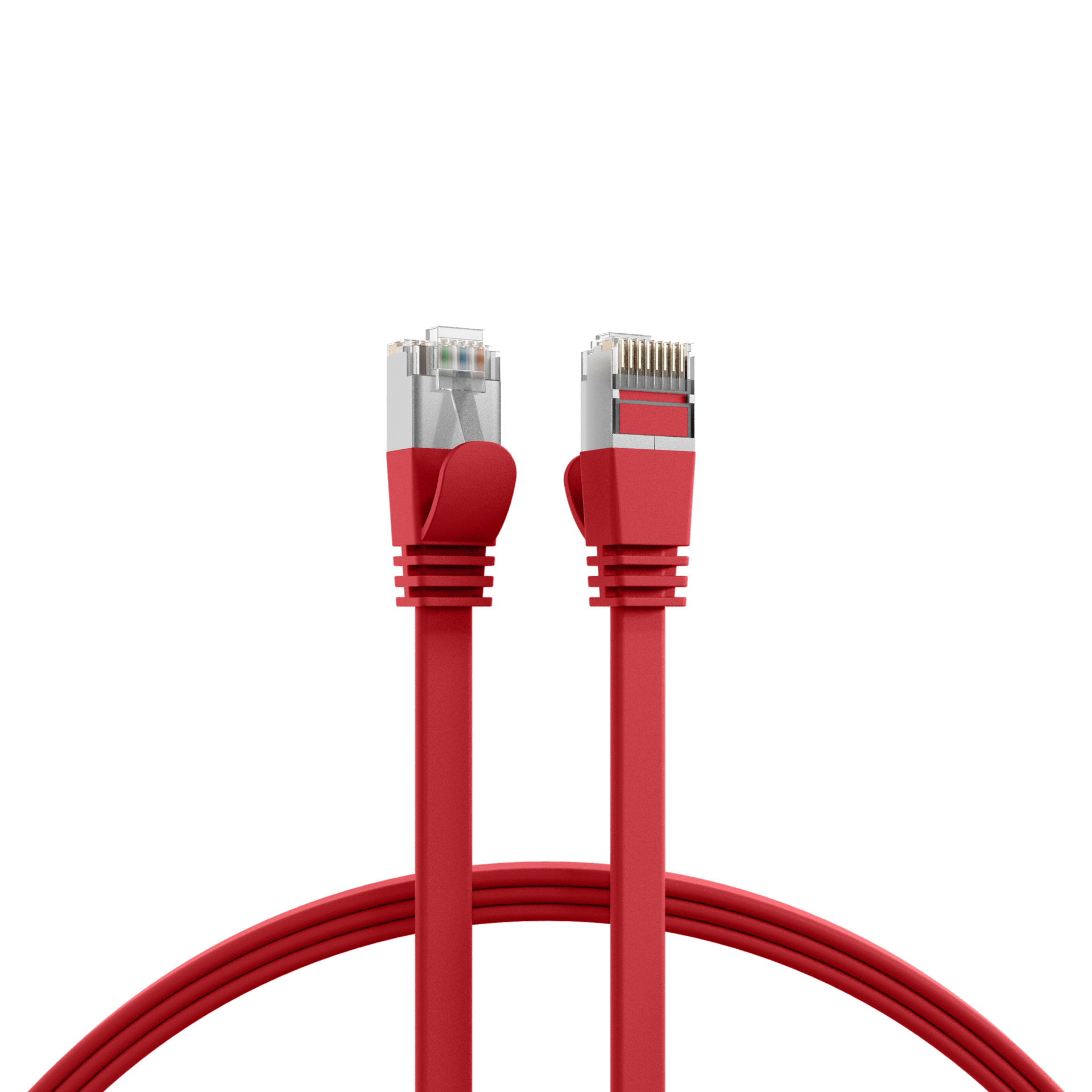 RJ45 Flat Patch Cord Cat.6A U/FTP PVC red 1,5m