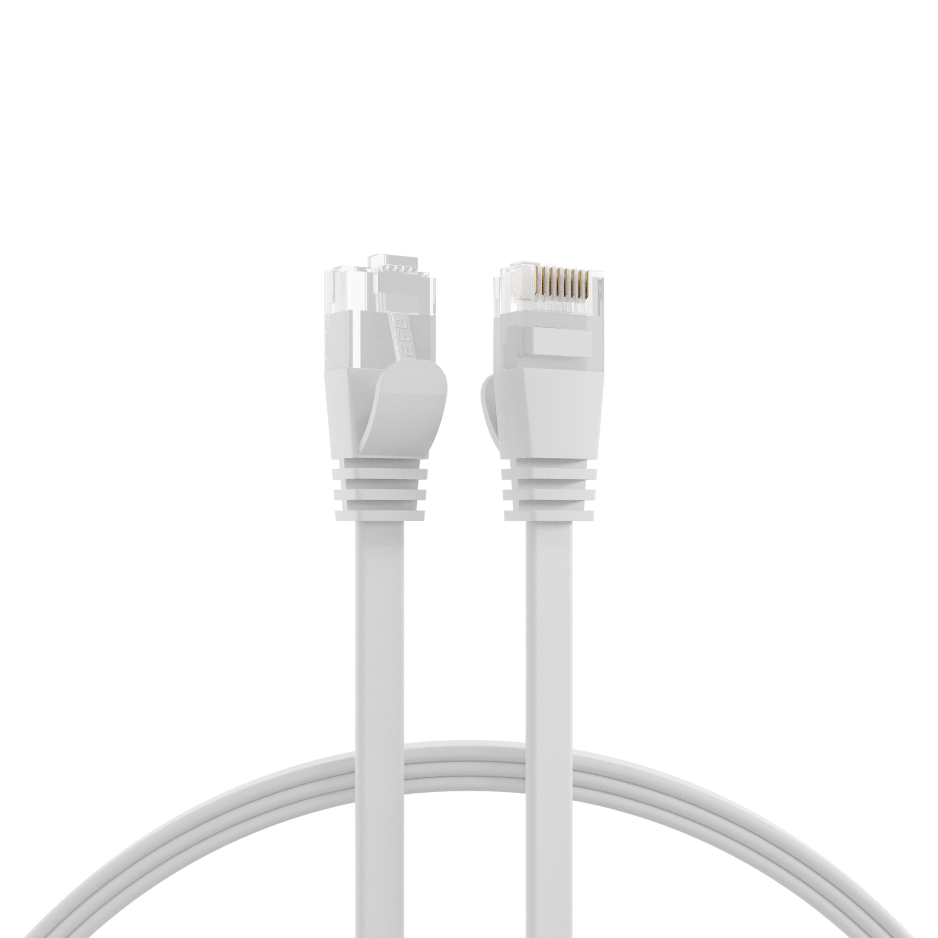 RJ45 Flat Patch Cord Cat.6A U/UTP PVC white 0,5m