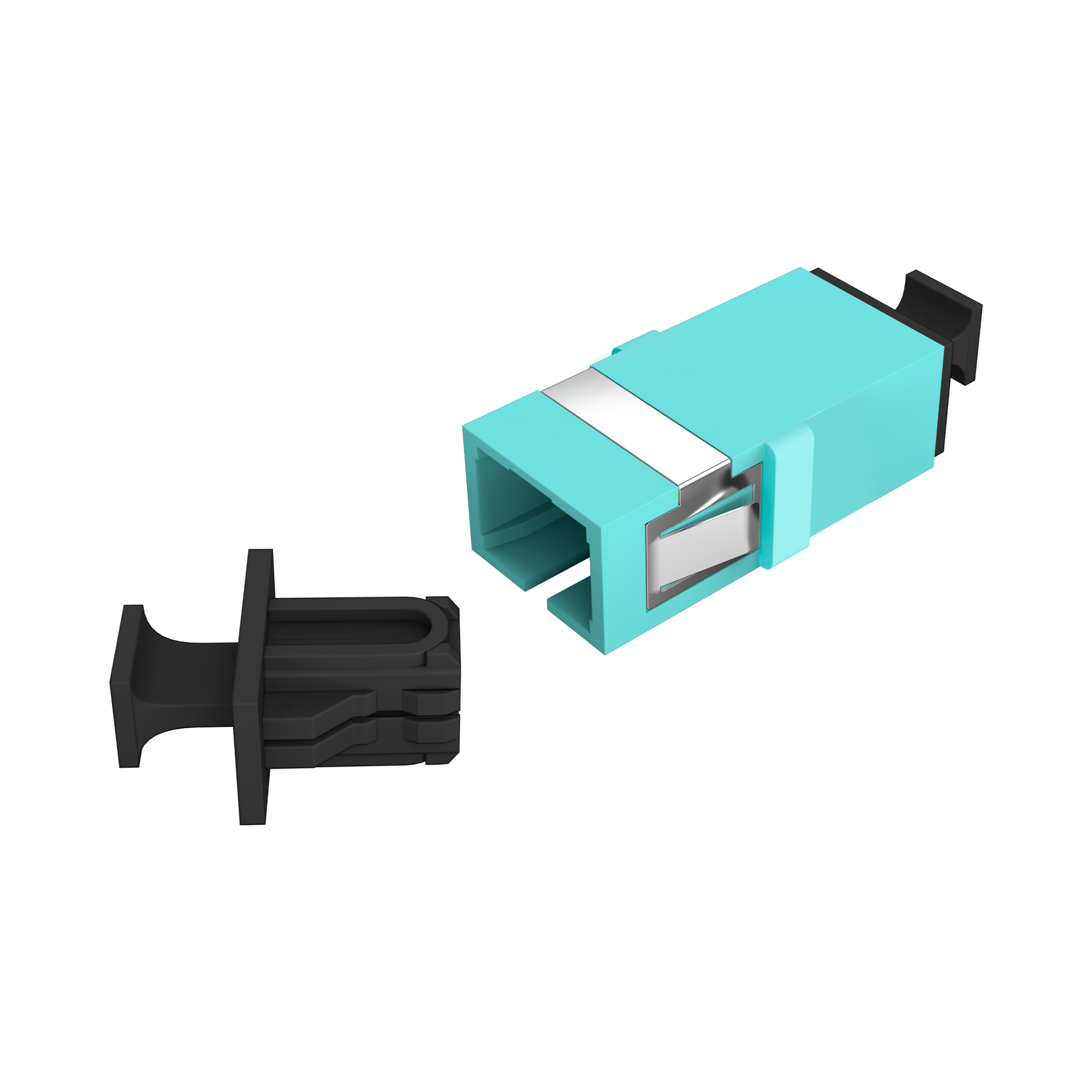 Adapter  SC Simplex OM3 aqua flangeless