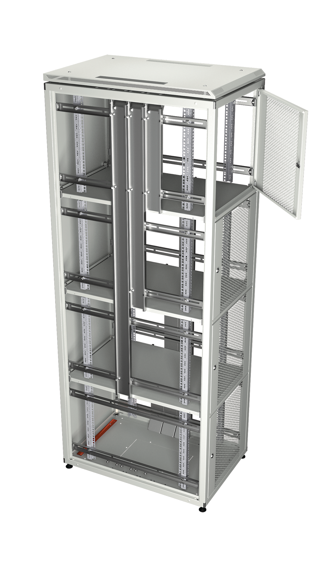 Co-Location Rack PRO, 4 x 9U, 800x800 mm, F+R 1-Part Perforated, RAL9005