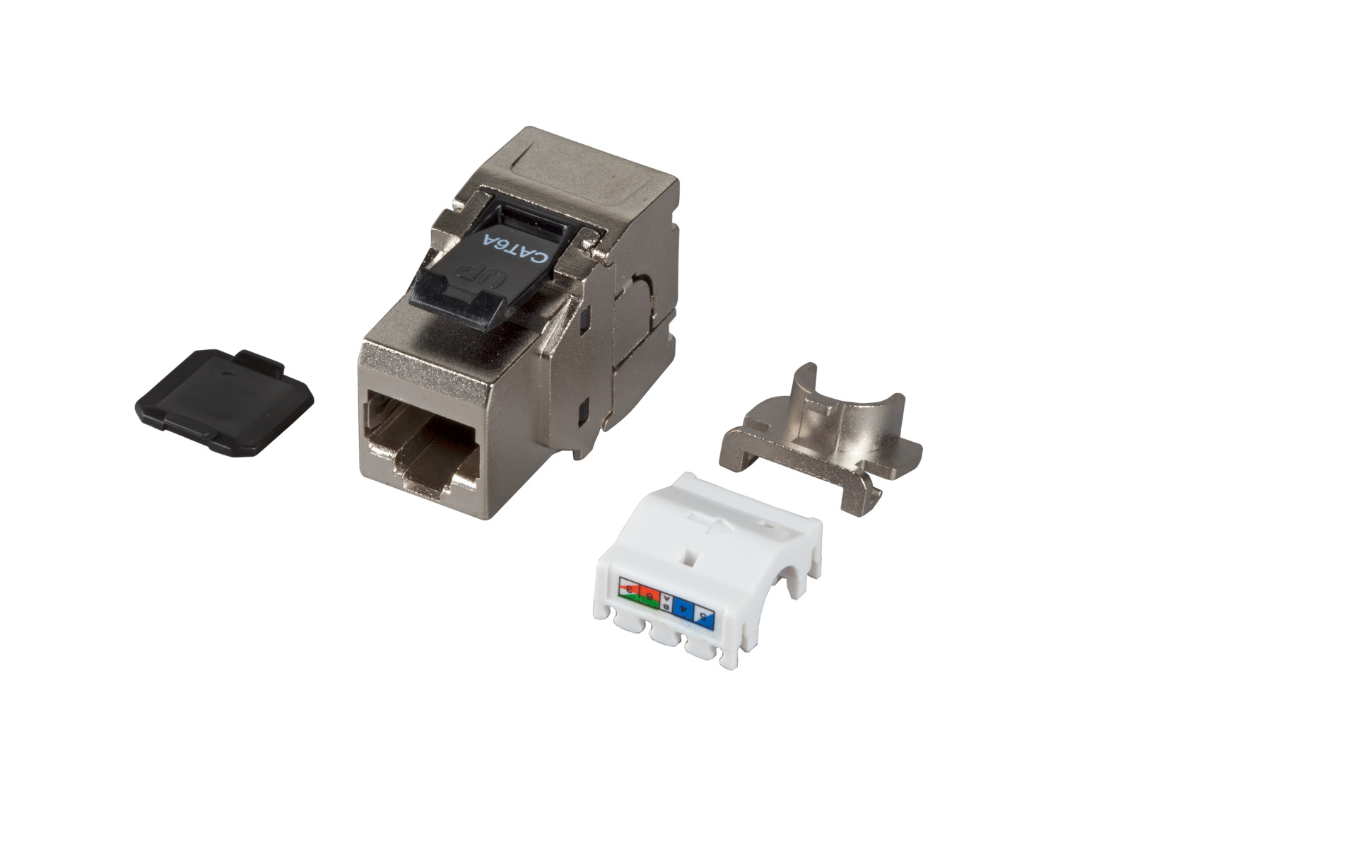 RJ45 Keystone STP, Cat.6A, 500MHz, angled