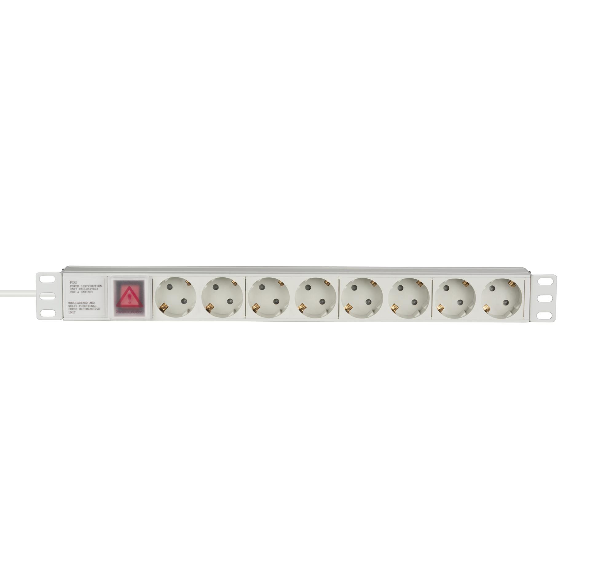 19" 1U Socket Strip 8 x CEE 7/3 with Switch