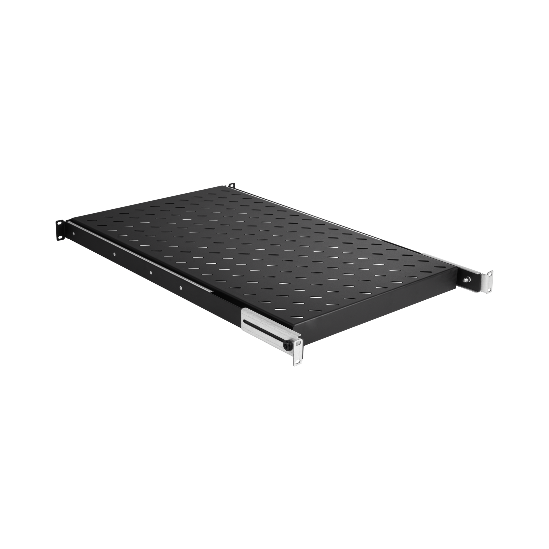 19" 1U Pull-Out Shelf, MD 550..650 mm, Max. Load 30 kg, CD 800, RAL9005