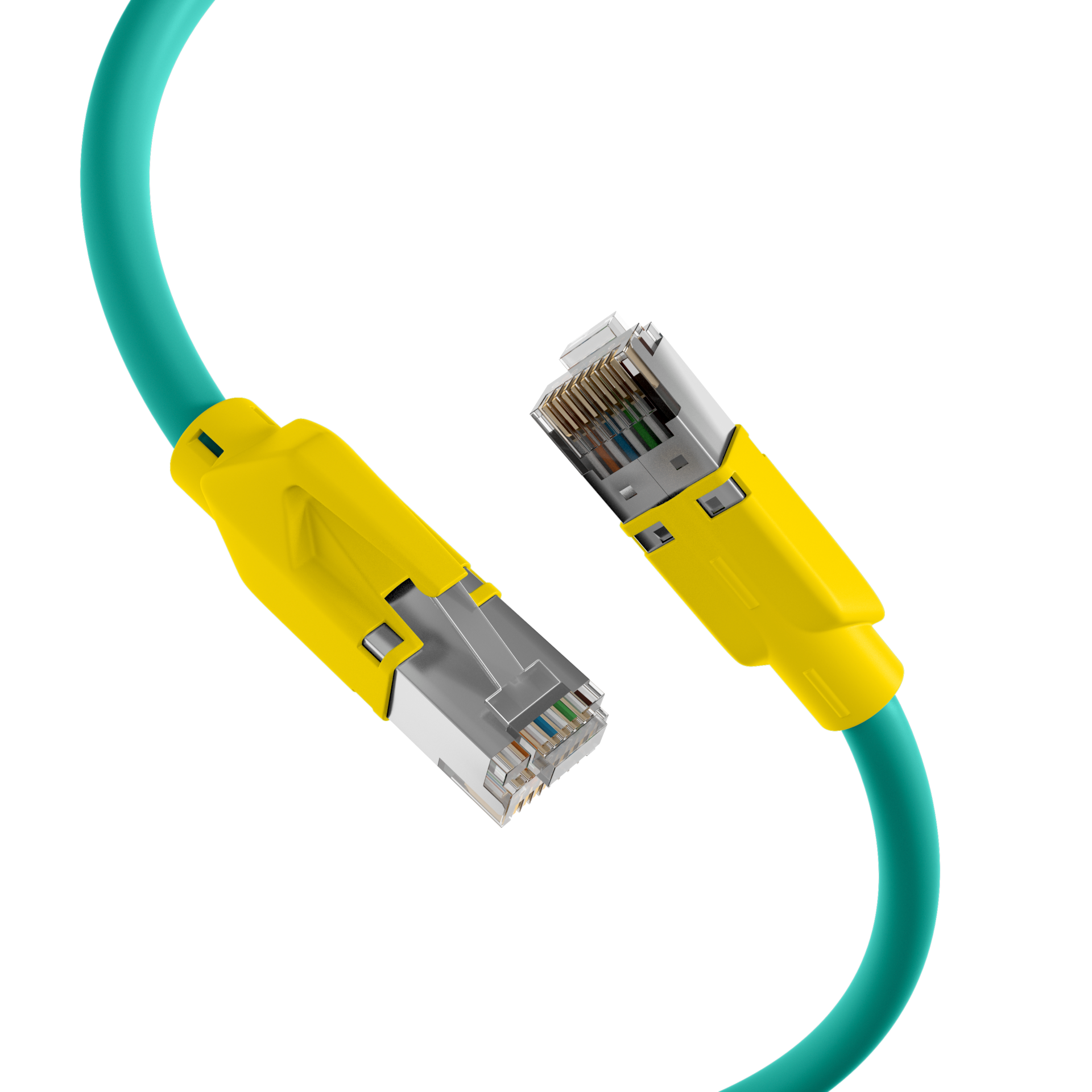 RJ45 Patchkabel Cat.5e SF/UTP PUR  TM21 Tülle gelb schleppfähig grün 3m