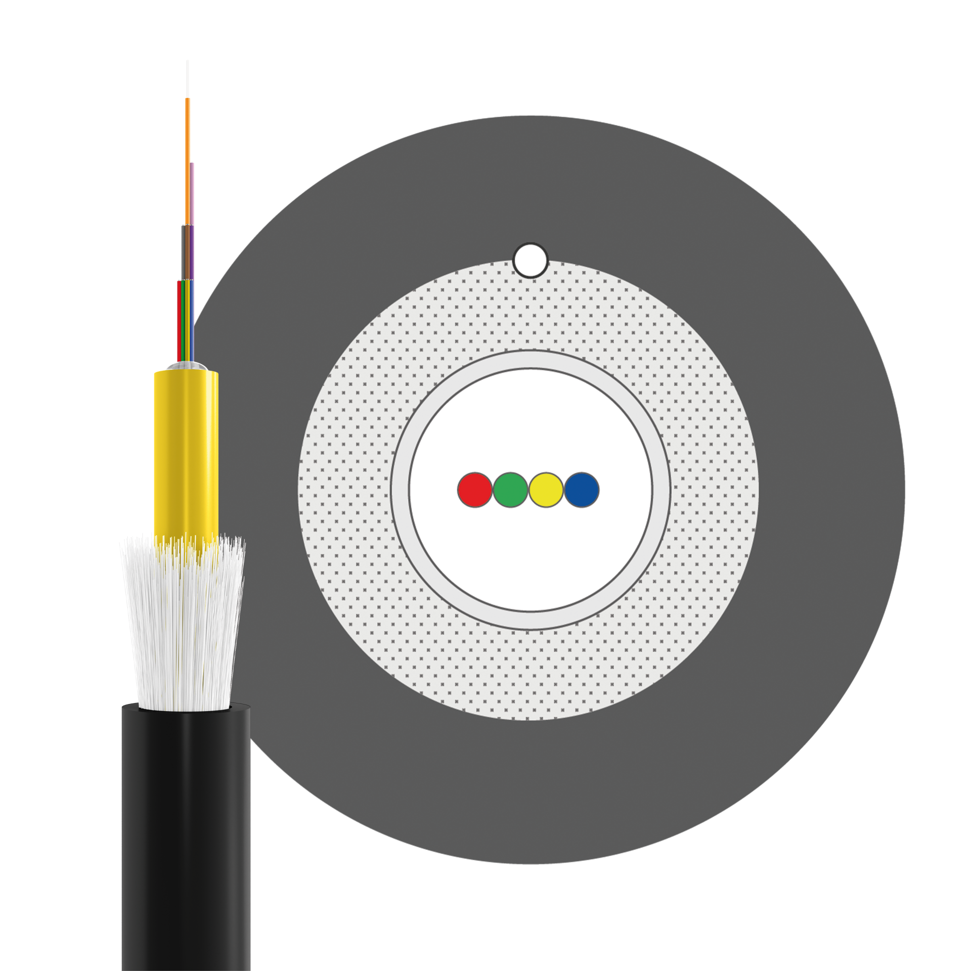 INFRALAN® U-DQ(ZN)BH OS2 4E (1x4) Eca 3000N LSZH black, 7.5mm G657A1
