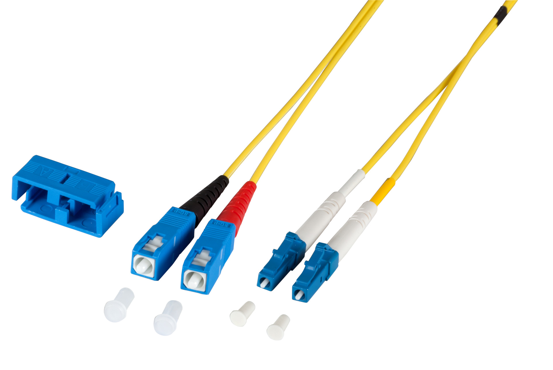 Duplex Jumper LC-SC 9/125µ, OS2, LSZH, yellow, 2.0mm, 2m