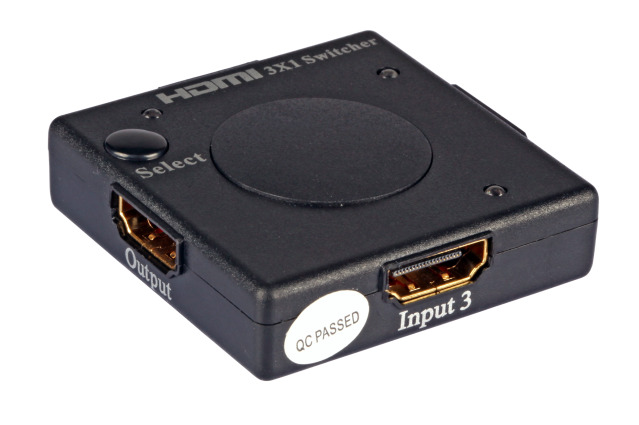 HDMI Switch 3-Port, support 3D/1080p, HDCP, incl. remote control