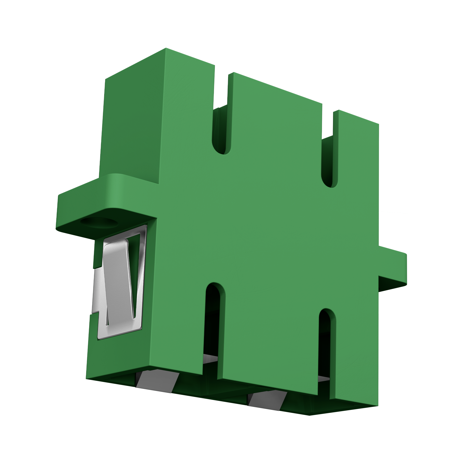 Kupplung SC/APC Duplex OS2 grün mit Shutter Kupplung SC/APC Duplex OS2 grün mit Shutter