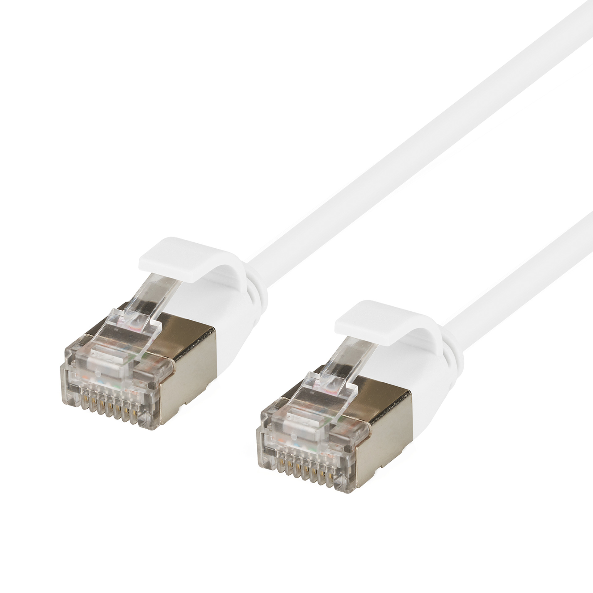 RJ45 Patch cable U/FTP, Cat.6A, Raw cable TPE 4,0mm ultraflex, 0,15m, white