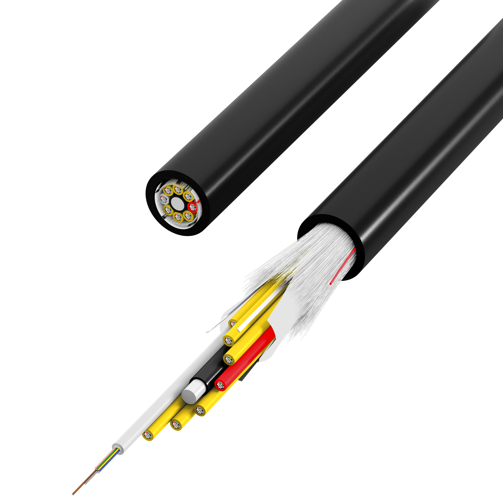 INFRALAN® U-DQ(ZN)BH OS2 96E (8x12) Eca 5000N LSZH black 12.8mm G657A1