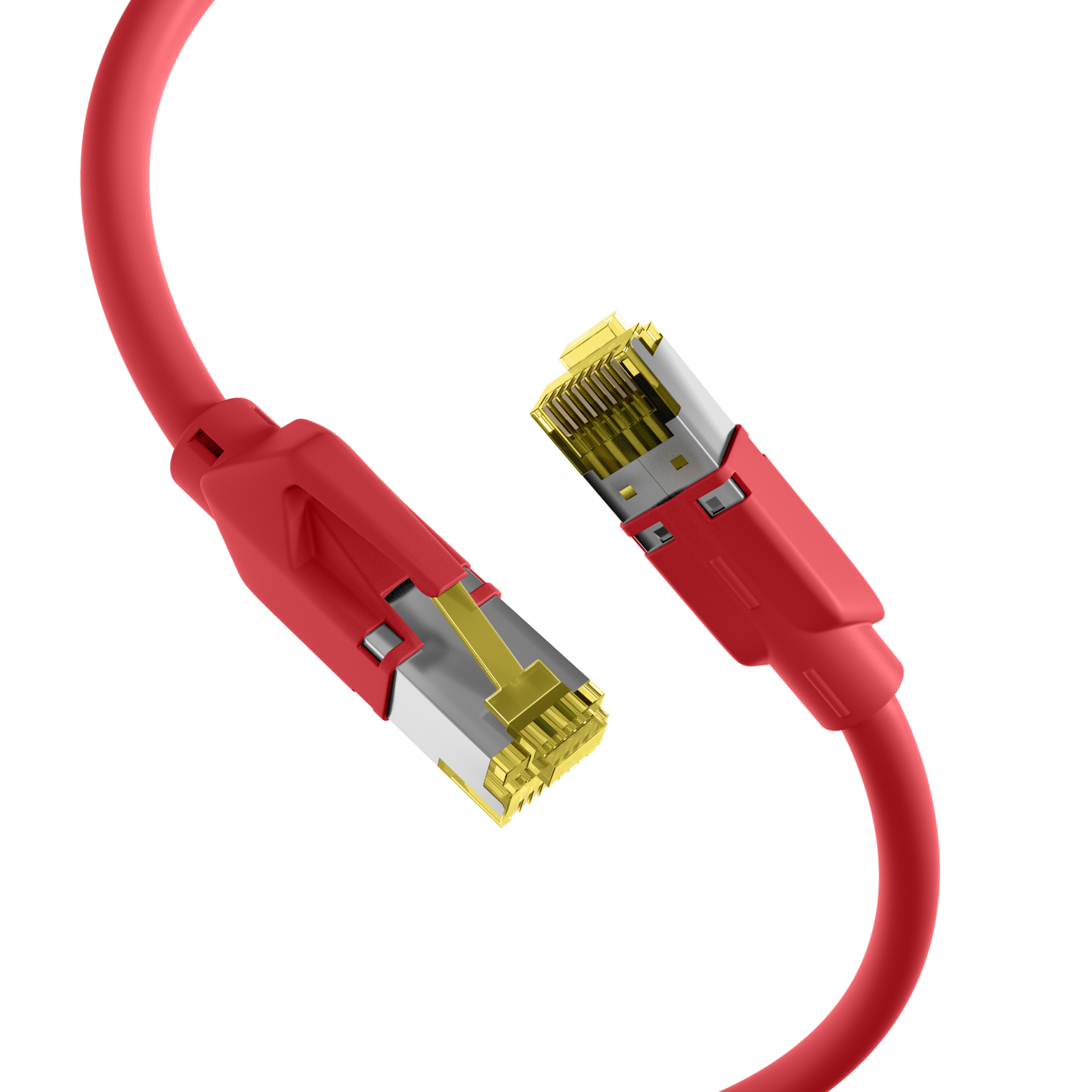 INFRALAN® RJ45 patch cord S/FTP, Cat.6A, TM31, UC900, 0,5m, red