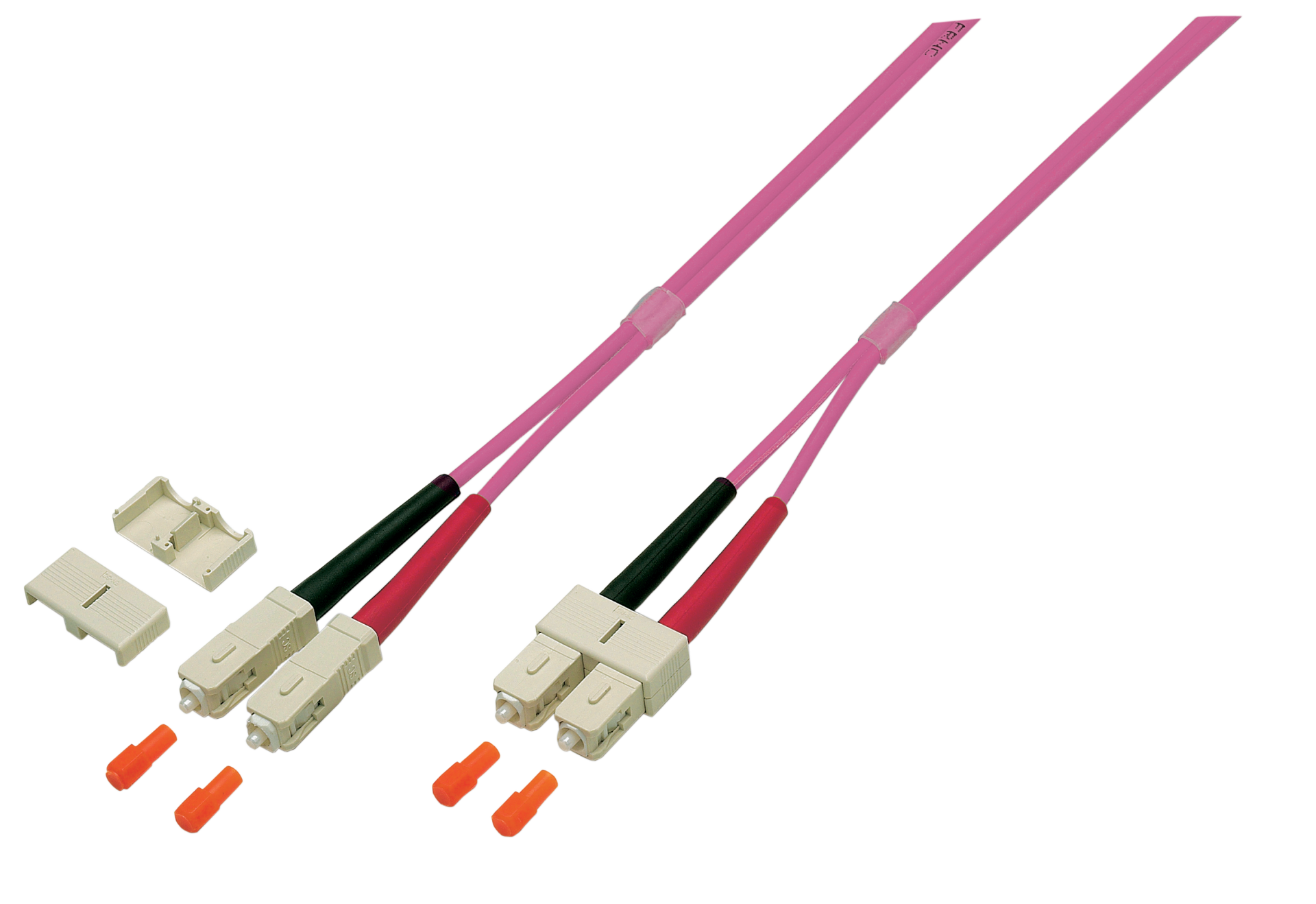 Duplex Jumper SC-SC 50/125µ, OM4, LSZH, erica violet, 3.0mm, 30m