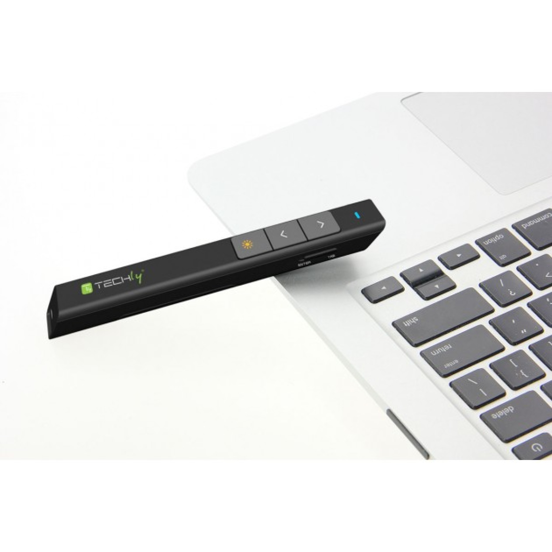 Wireless presenter with integrated laser pointer