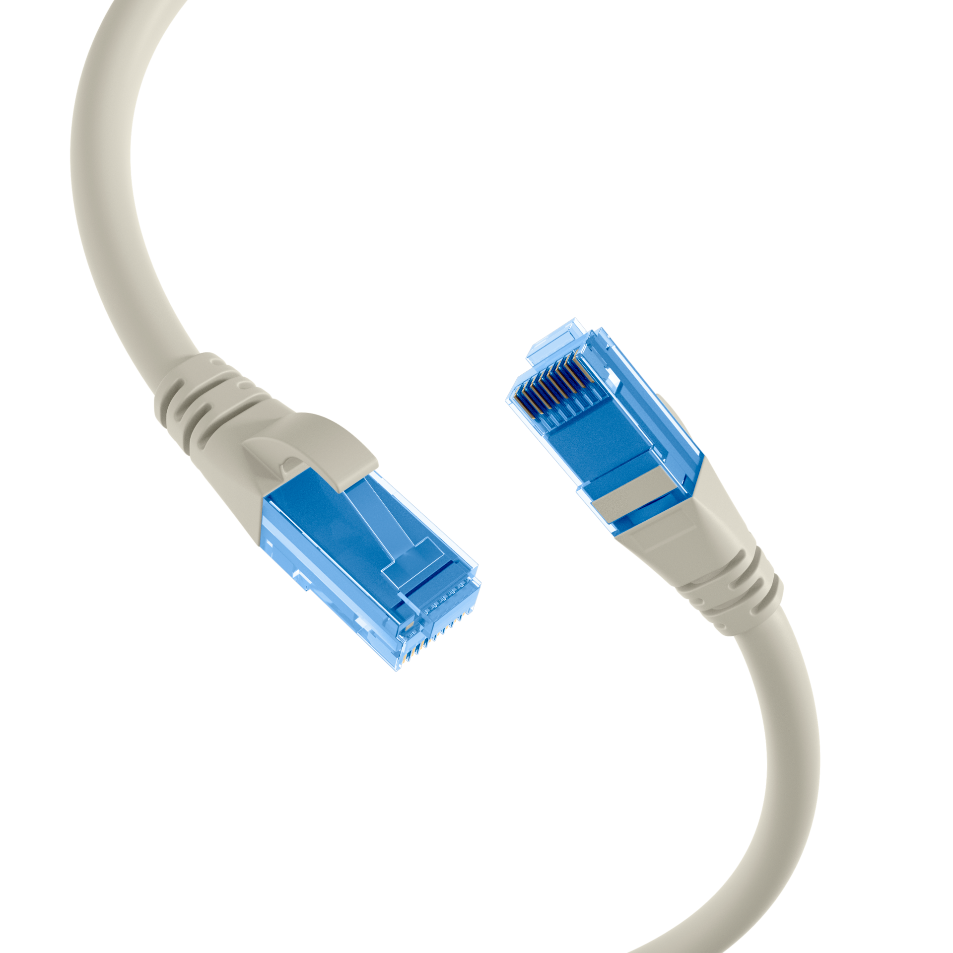 RJ45 Patch Cord Cat.6A U/UTP LSZH Premium 500MHz grey 0,25m