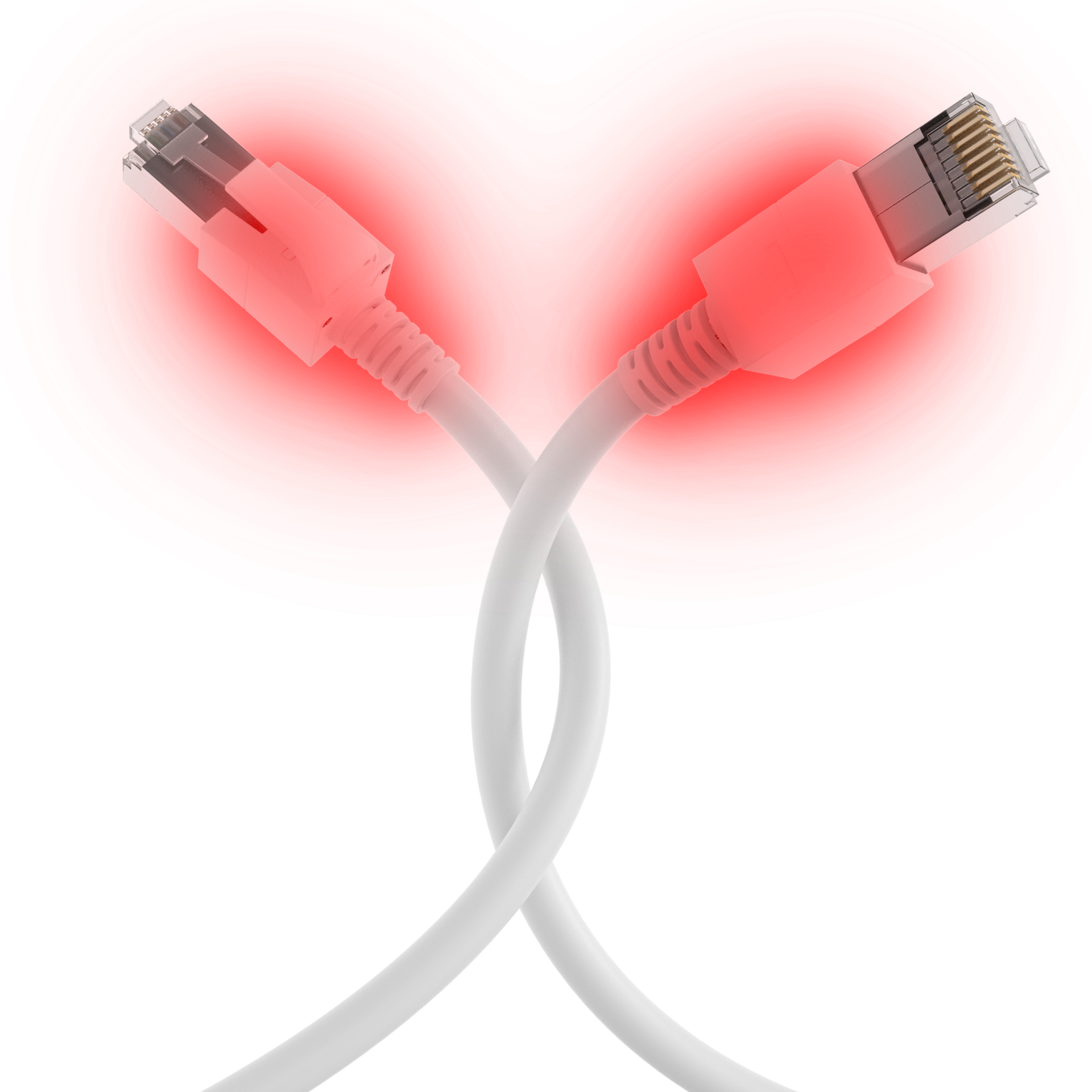 RJ45 Patch Cord Cat.6A S/FTP FRNC VC LED white