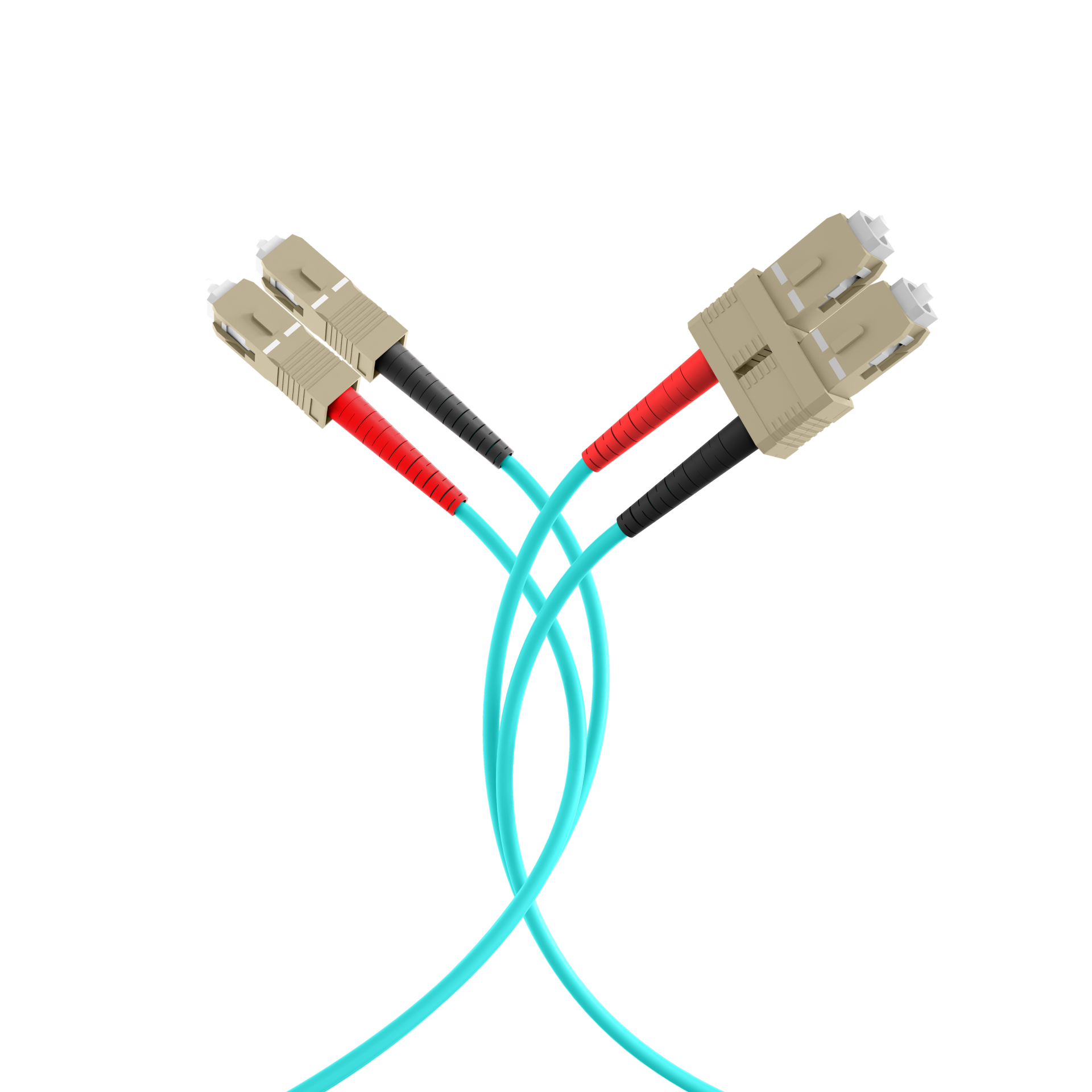 Duplex Patchcable SC-SC OM3 0,5m LSZH 3mm aqua