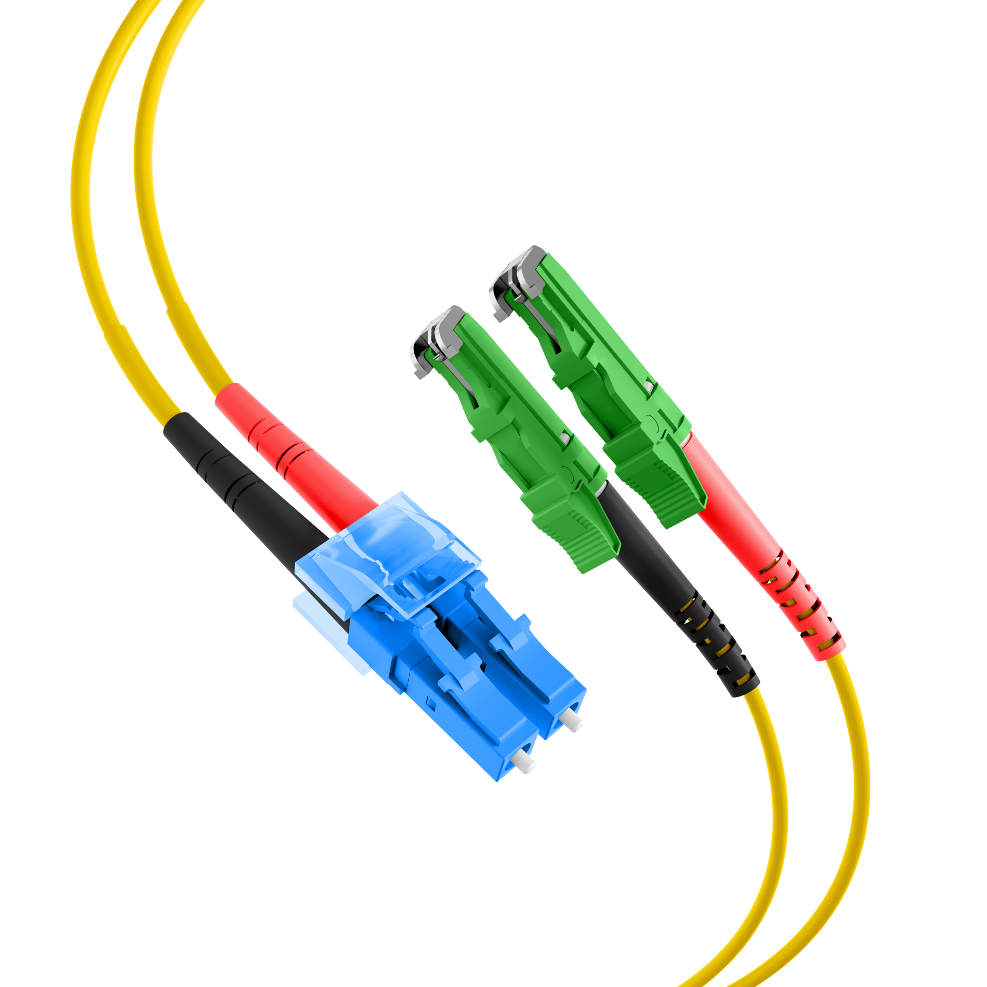 Duplex Patchcable E2000®/APC-LC OS2 G657A1 7,5m 3mm yellow