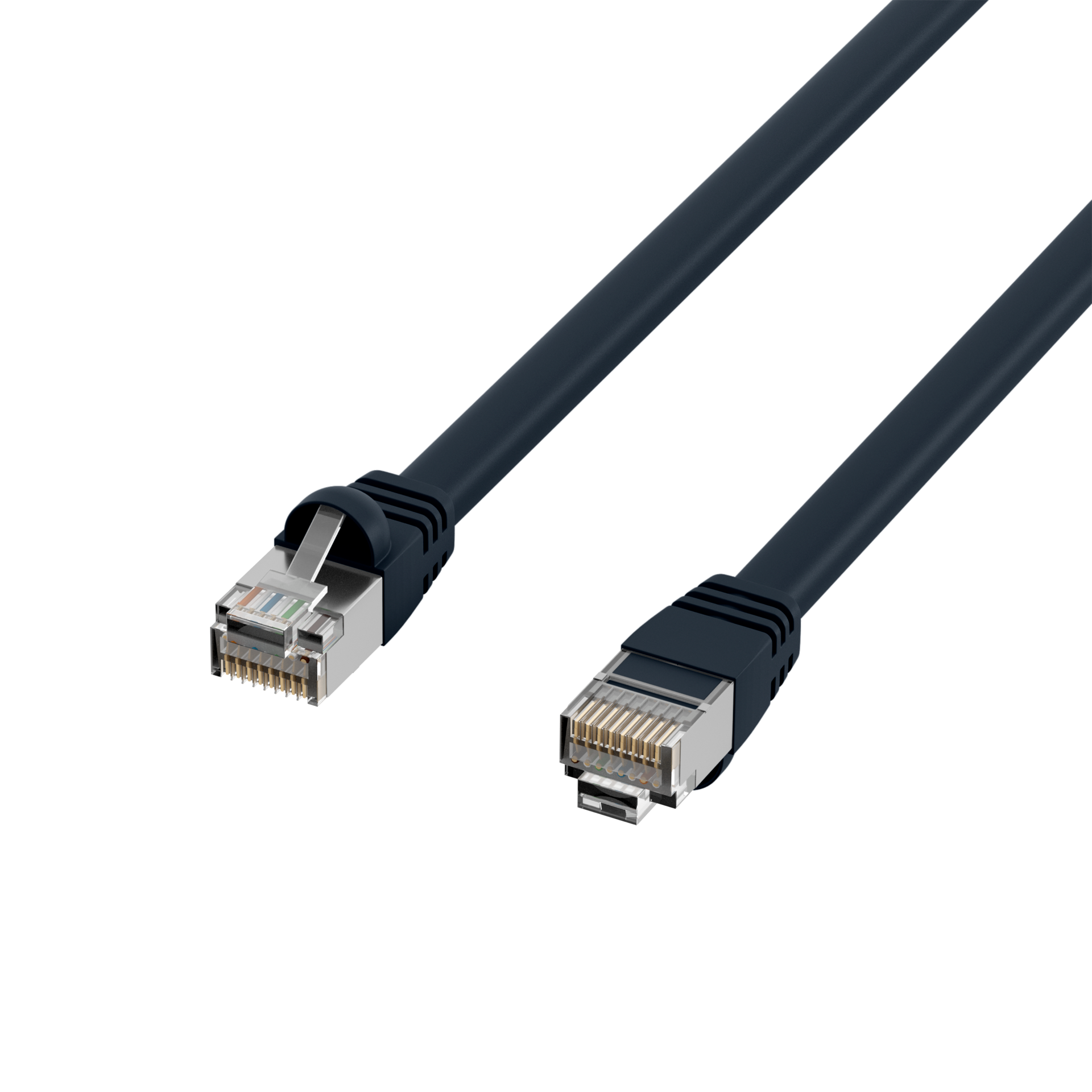 RJ45 Patch cable S/FTP, Cat.6, PVC, short boot, UL, 1m, black