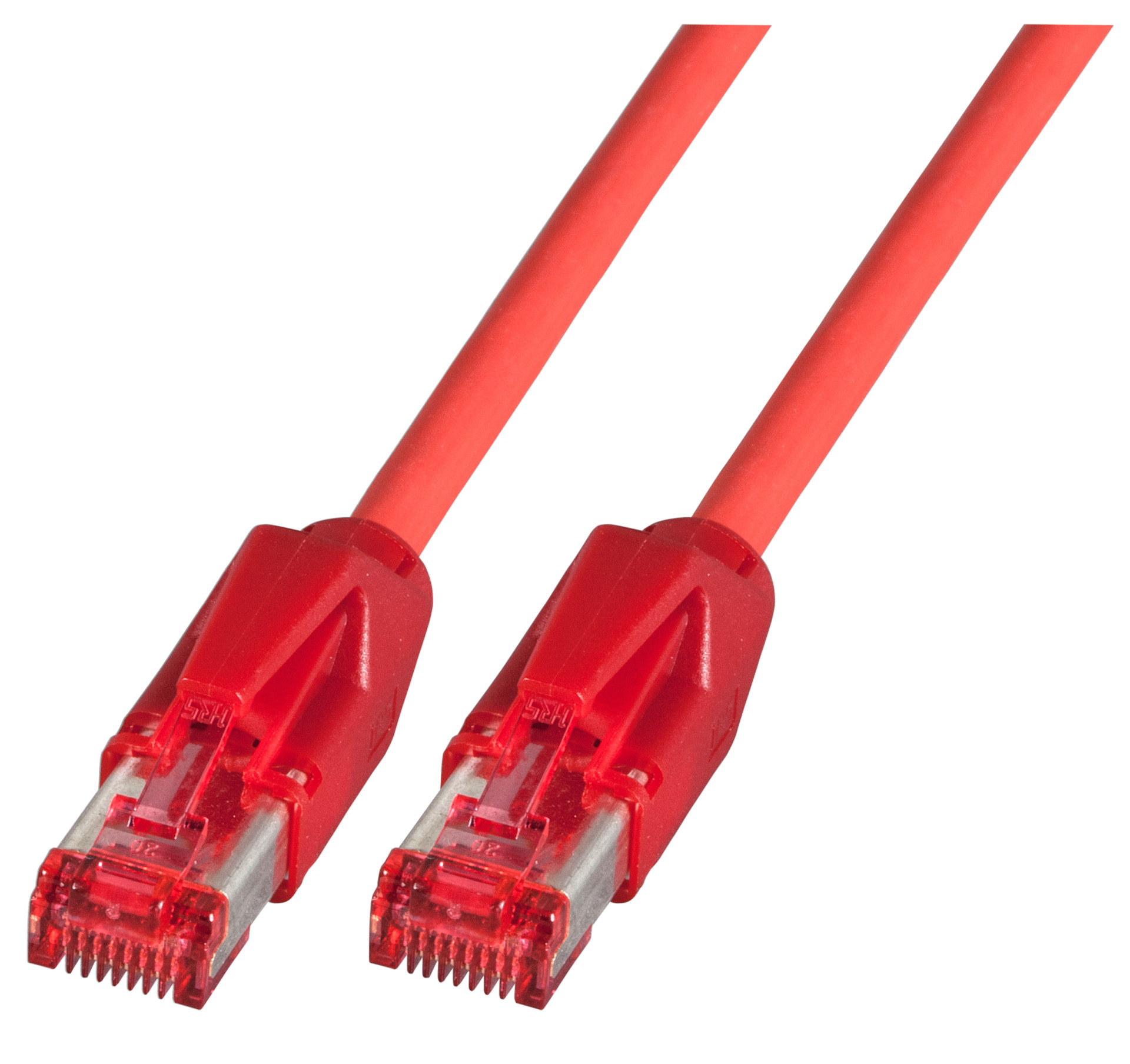 RJ45 Patch cable S/FTP, Cat.6A, TM21, Dätwyler 7702, 1m, red