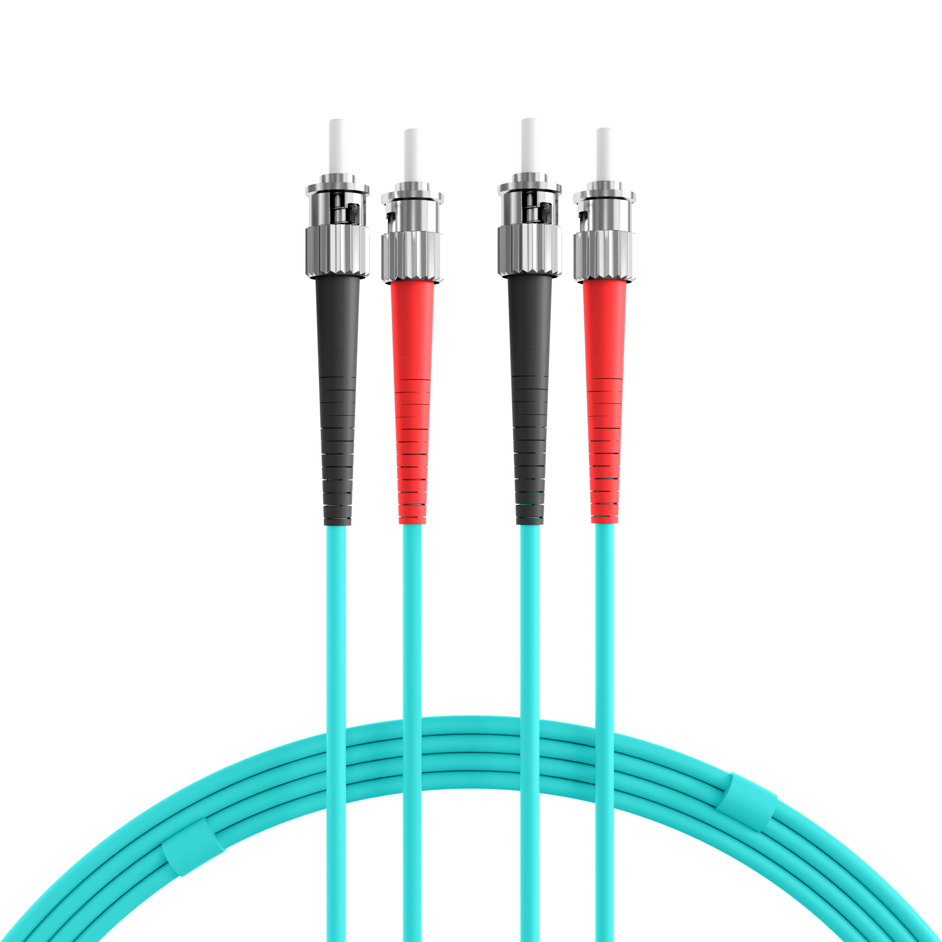 Duplex Patchcable ST-ST OM3 1m LSZH 3mm aqua