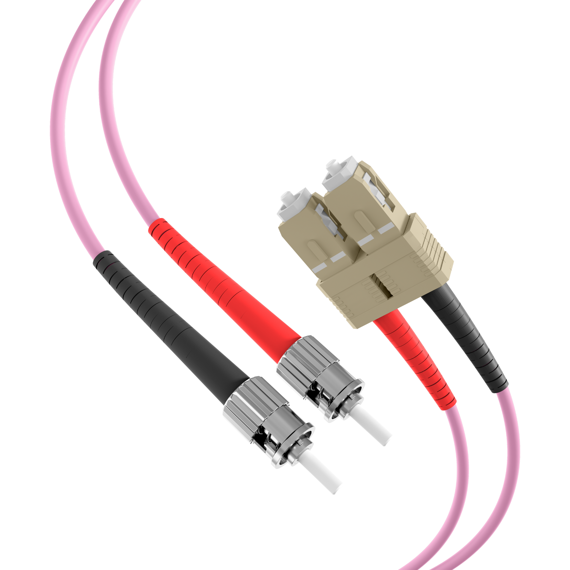 Duplex Patchcable SC-ST OM4 0,5m LSZH 3mm heatherviolet