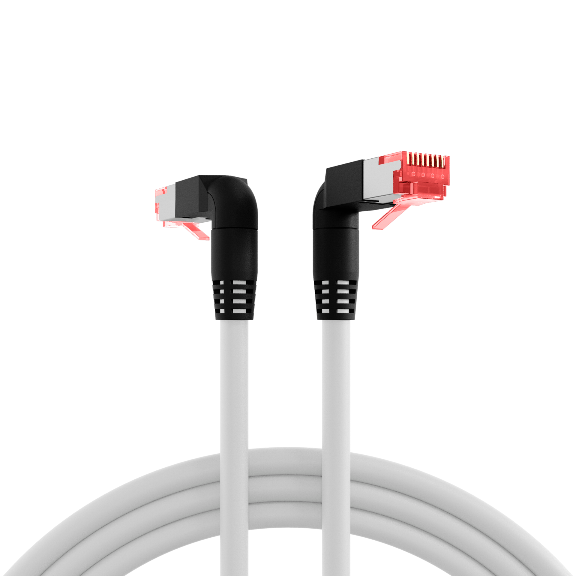 RJ45 Patch Cord Cat.6A S/FTP LSZH Draka UC900 TM21 2x90° white 1m