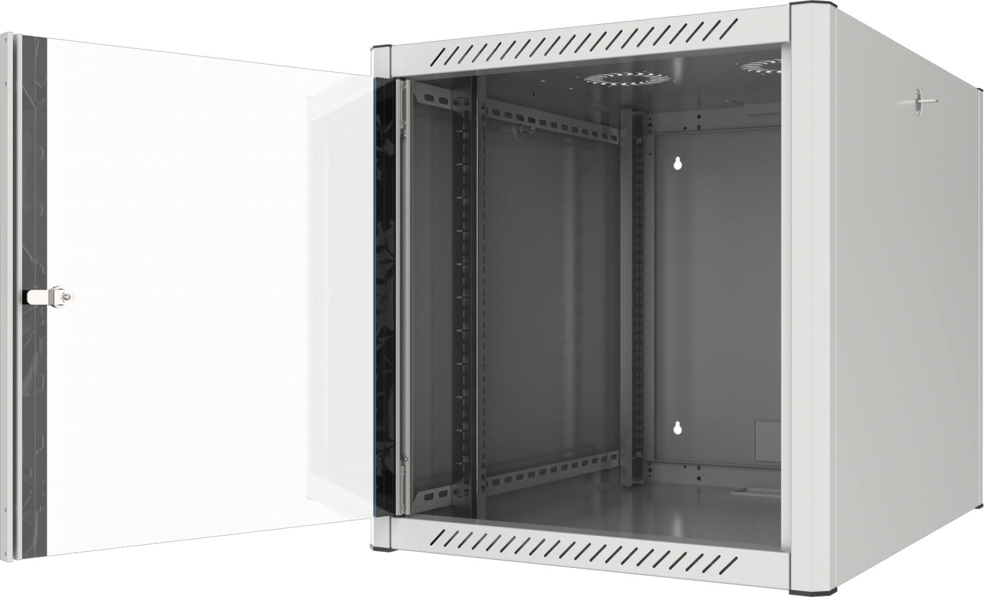 19“ Wall Housing 12U, Fixed, Depth 800 mm, RAL7035