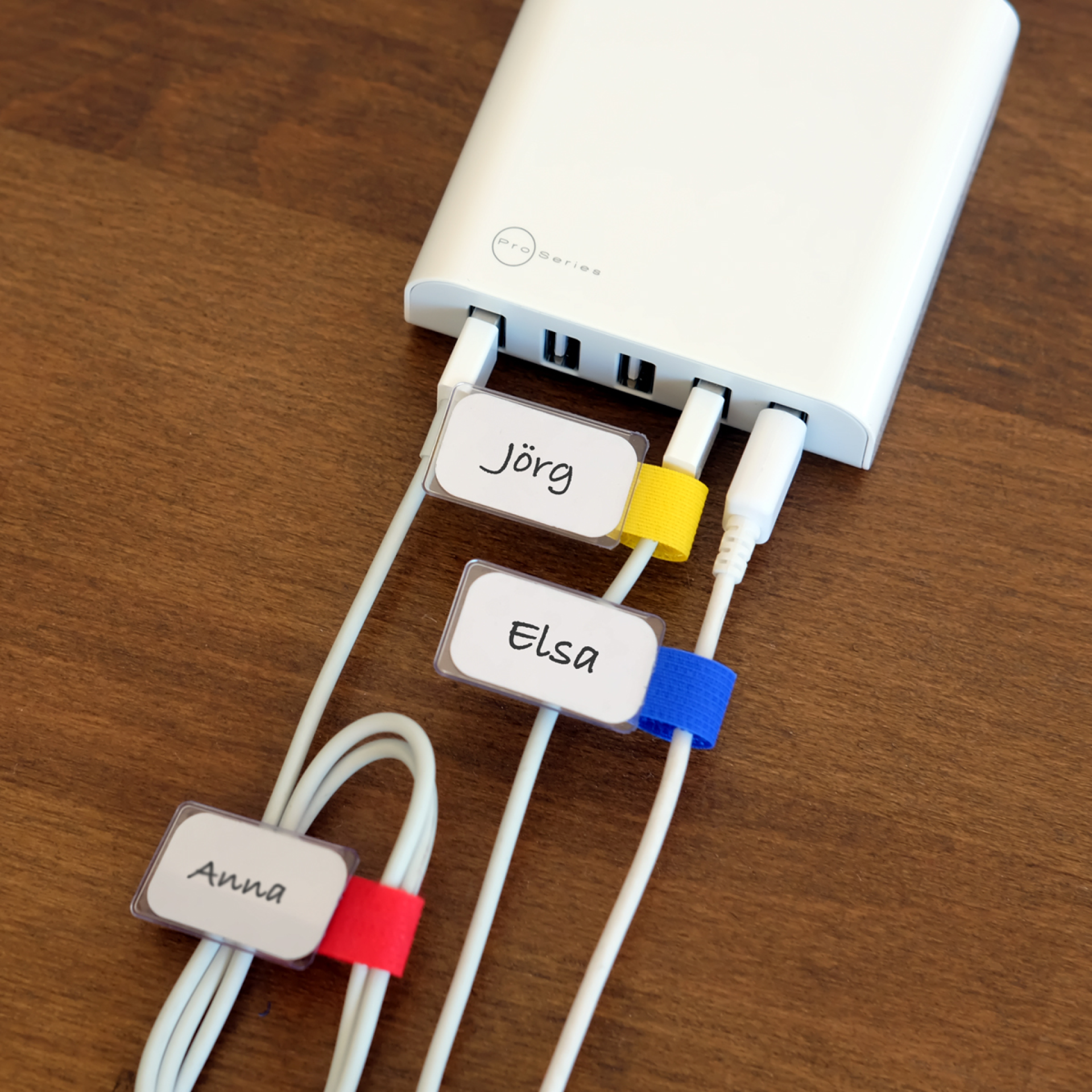 LTC MINI TAGS small hook and loop straps with tags set of 10 pcs yellow/blue/red