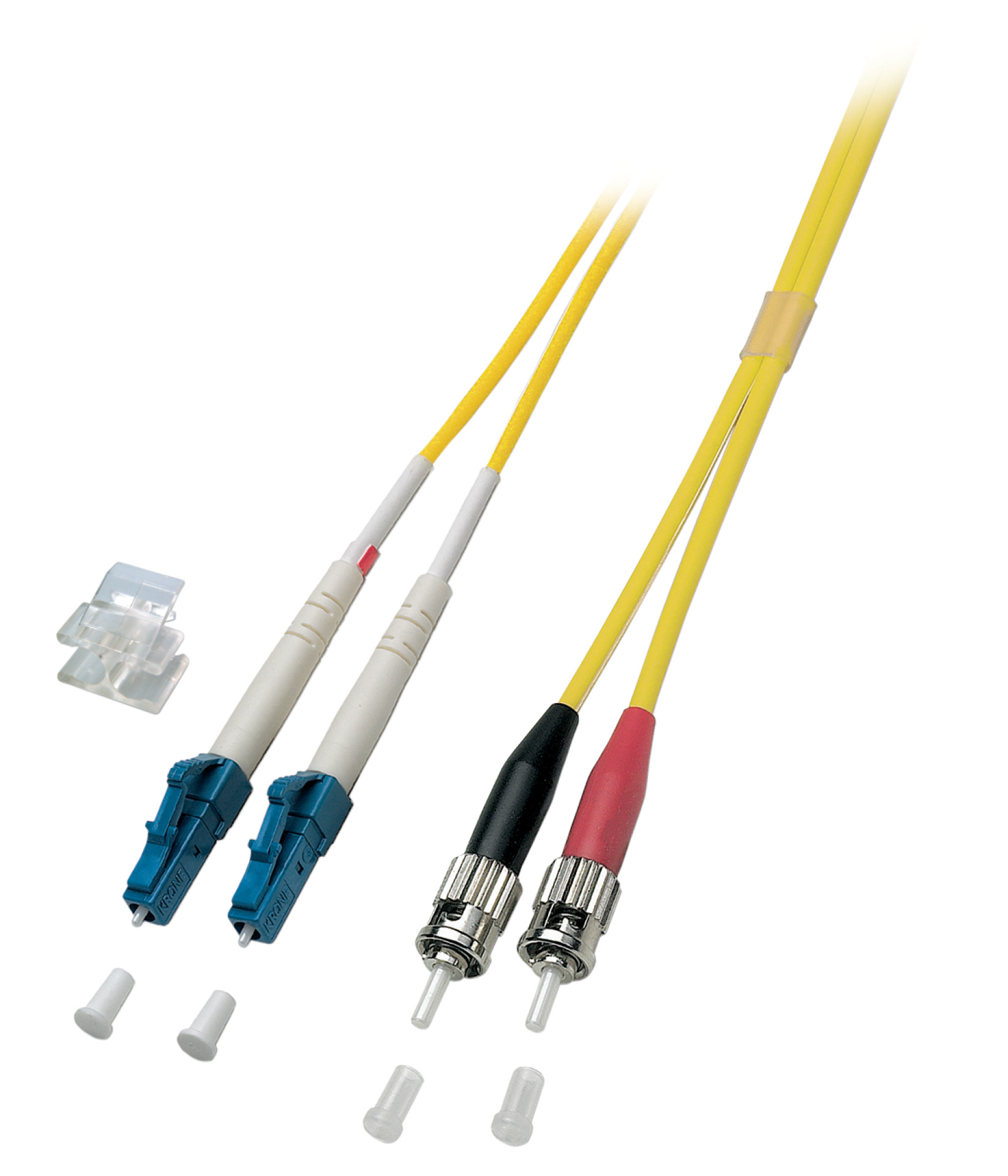 Duplex Jumper LC-ST 9/125µ, OS2, LSZH, yellow, 2.0mm, 0.5m